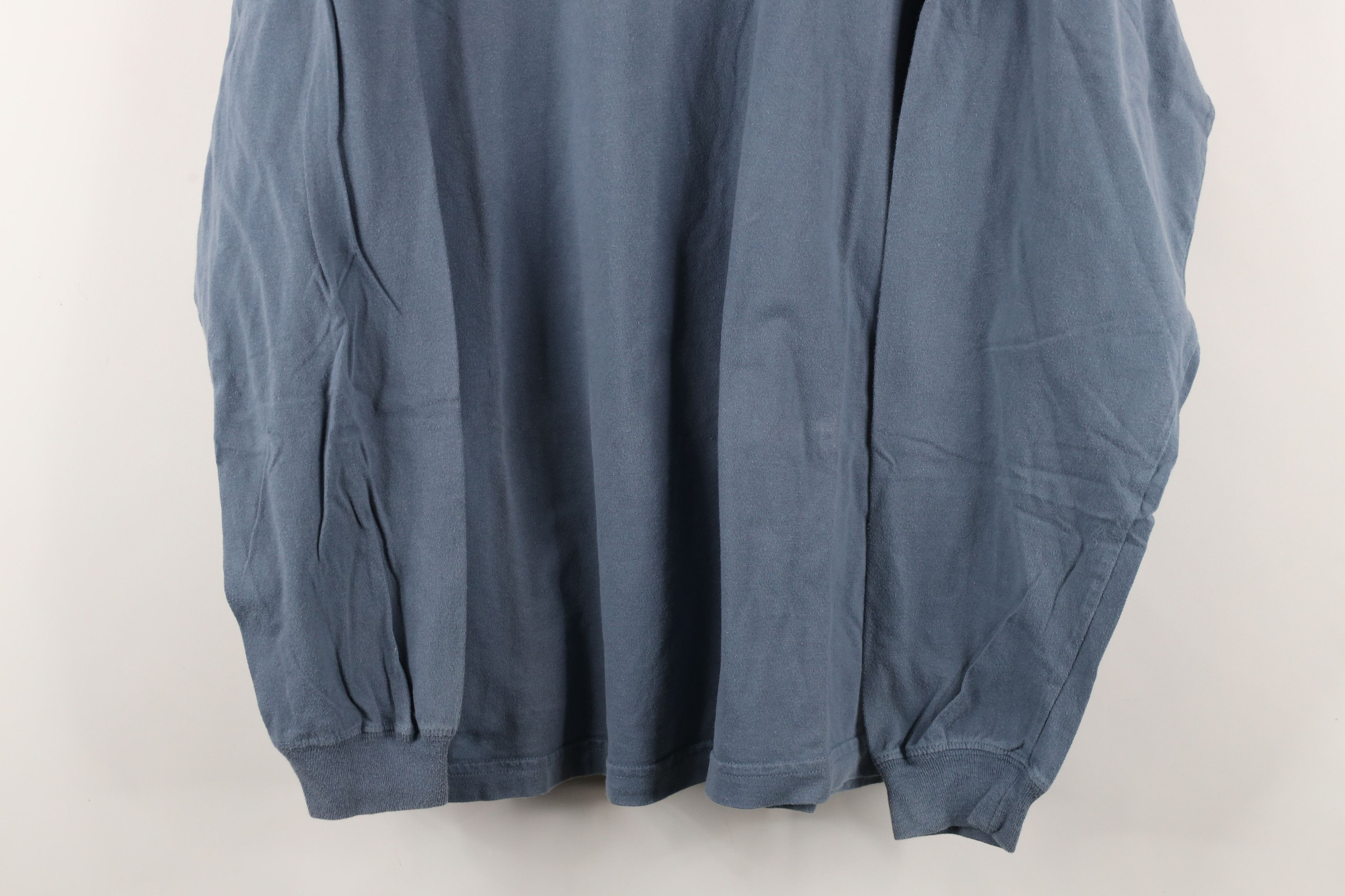 Vintage Vintage 90s Streetwear Blank Long Sleeve T-Shirt Blue Cotton Size US XL / EU 56 / 4 - 3 Thumbnail