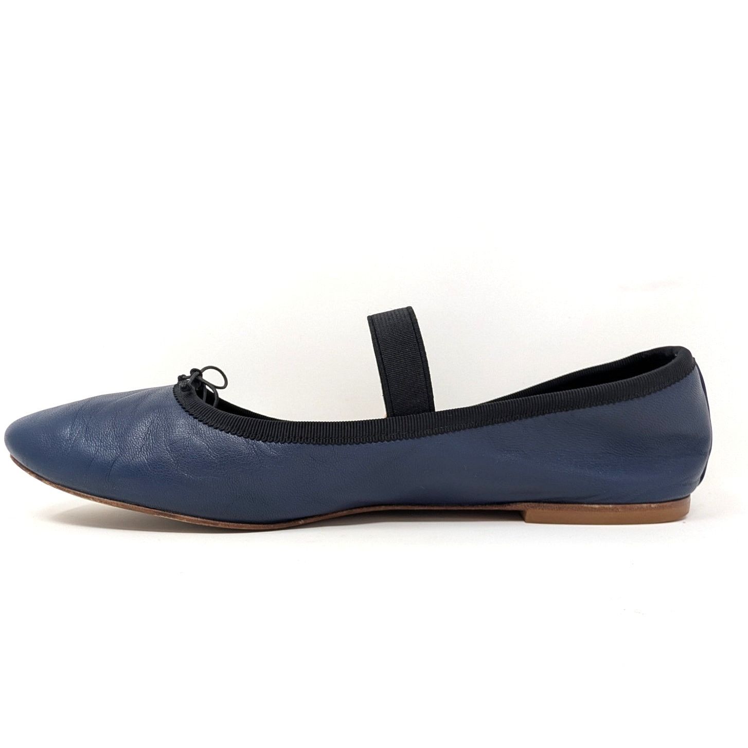 Tory Burch Tory Burch Blue Leather Mary Jane Flats Gold Logo 8.5 Size US 8.5 / IT 38.5 - 8 Thumbnail