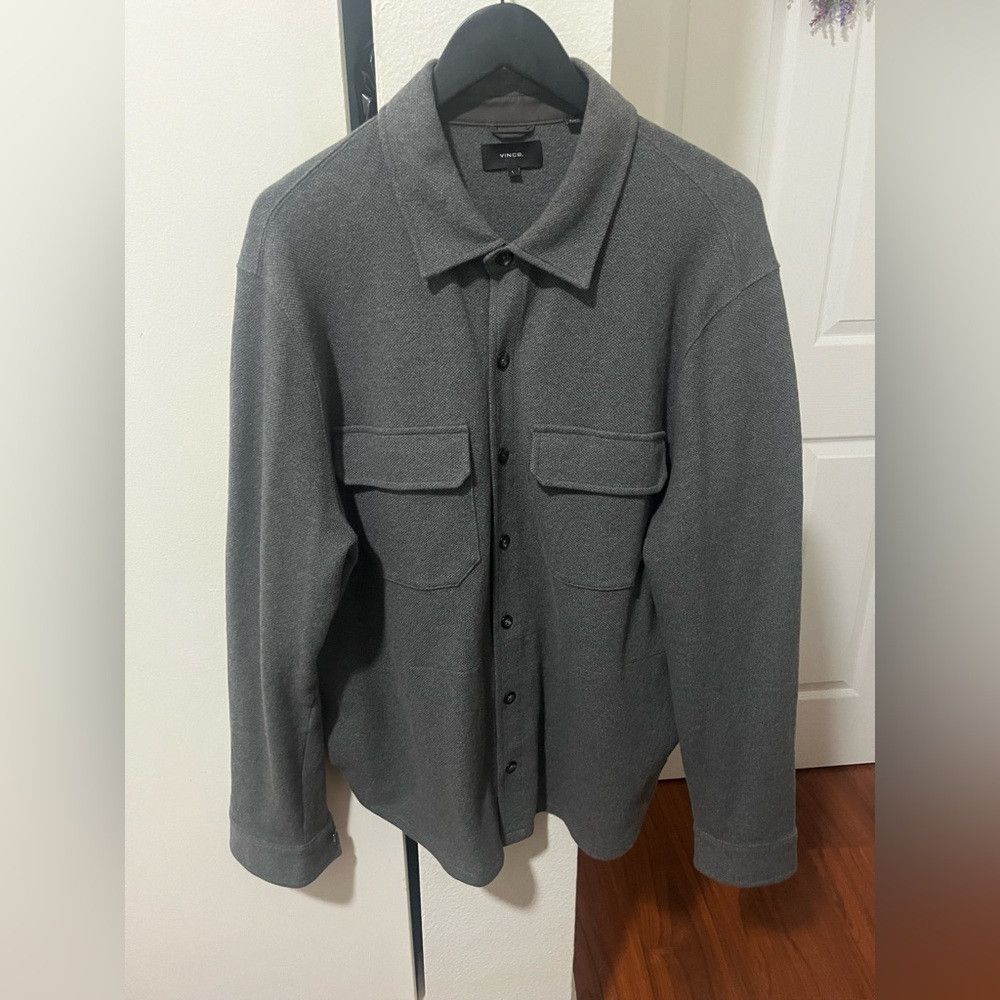 Vince Vince Double-Knit Cotton-Blend Piqué Shirt Jacket. Size US L / EU 52-54 / 3 - 1 Thumbnail