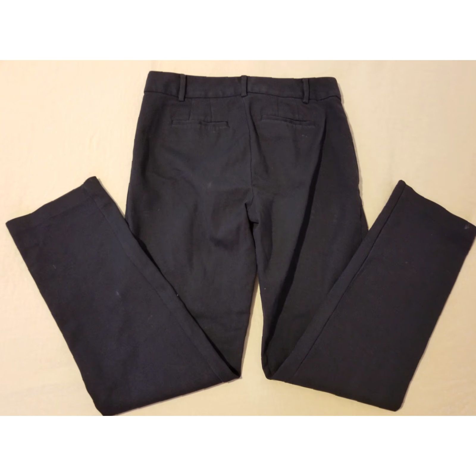 Talbots Womens Talbots Dress Pants 4P Petite Black Khaki Flat Front Straight Size 27" / US 4 / IT 40 - 2 Thumbnail