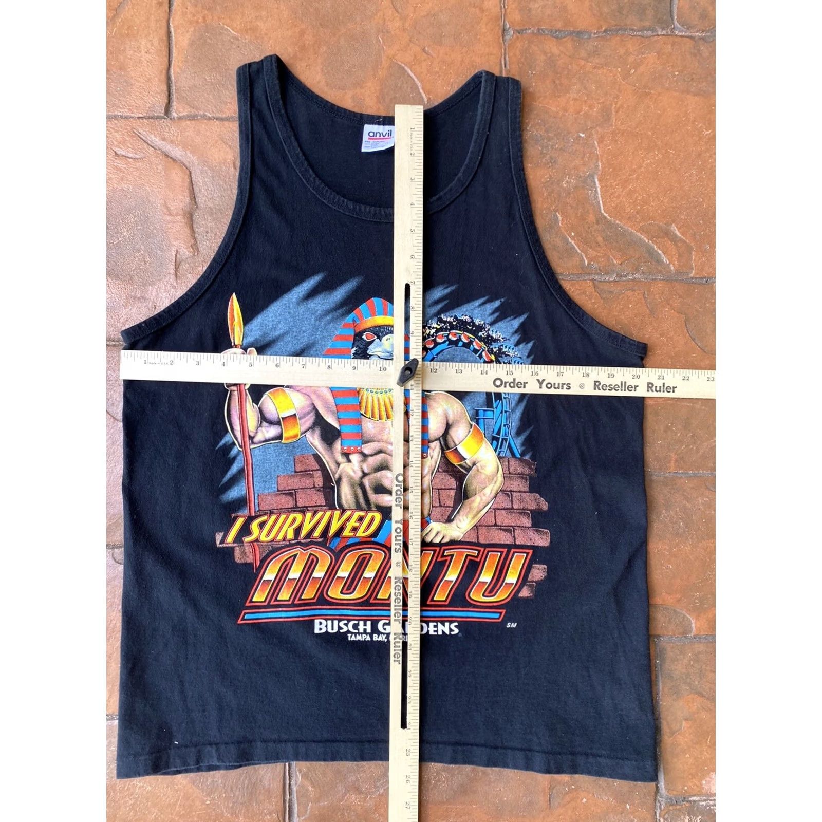 Anvil VINTAGE Busch Gardens I Survived Montu Dazed and Confused Tank Top Large Size US L / EU 52-54 / 3 - 4 Thumbnail