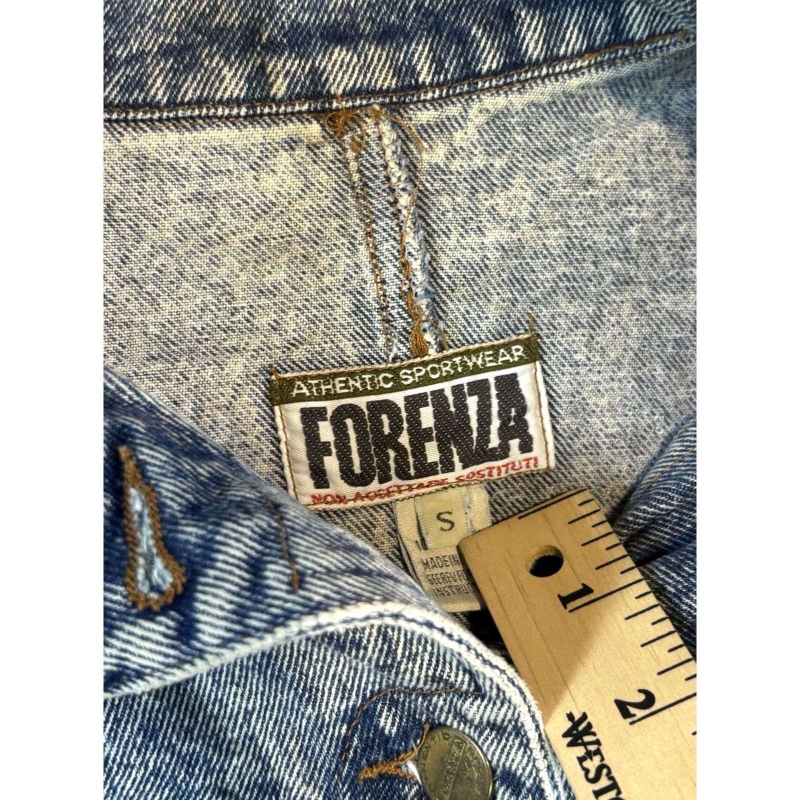 Denime Forenza Denim Jacket Women’s Small Blue Pockets Jacket Regular Long Sleeve Front Pockets Vintage: No Size S / US 4 / IT 40 - 3 Thumbnail
