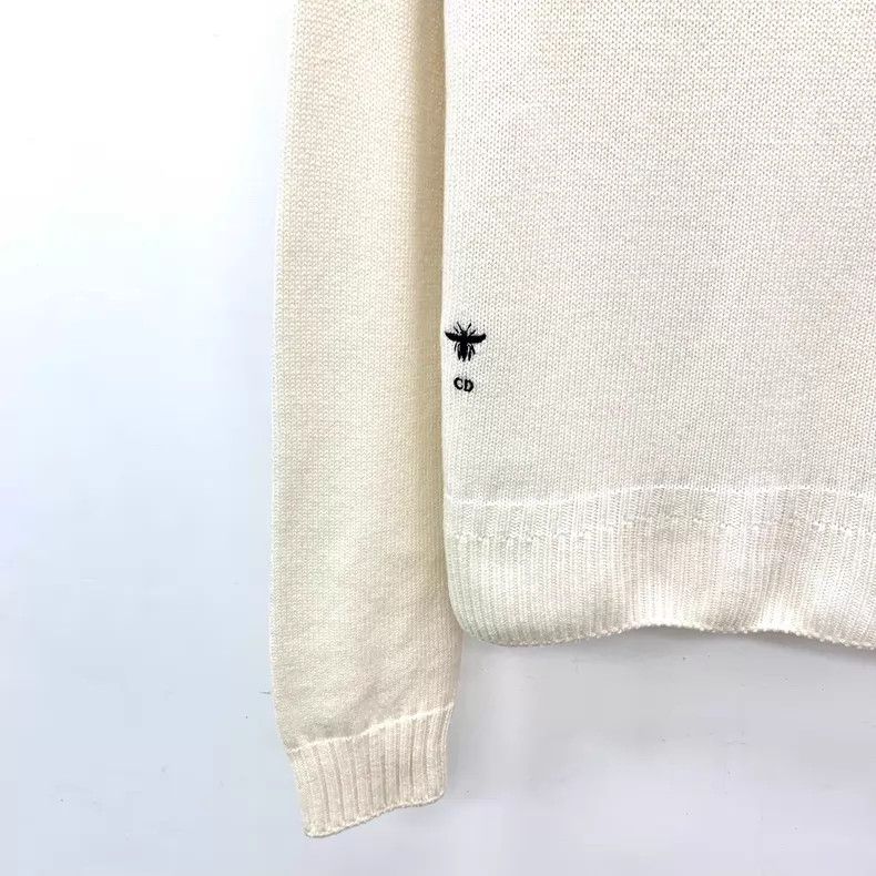 Dior Dior Beige bee embroidered cashmere turtleneck long-sleeve Size XS / US 0-2 / IT 36-38 - 4 Thumbnail