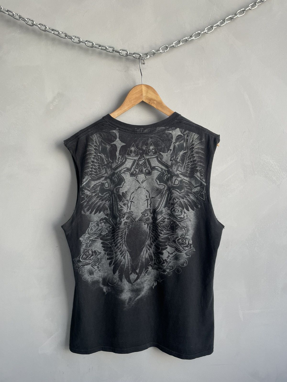 Affliction Faded tank top skull opium grunde style t shirt Size US M / EU 48-50 / 2 - 7 Thumbnail