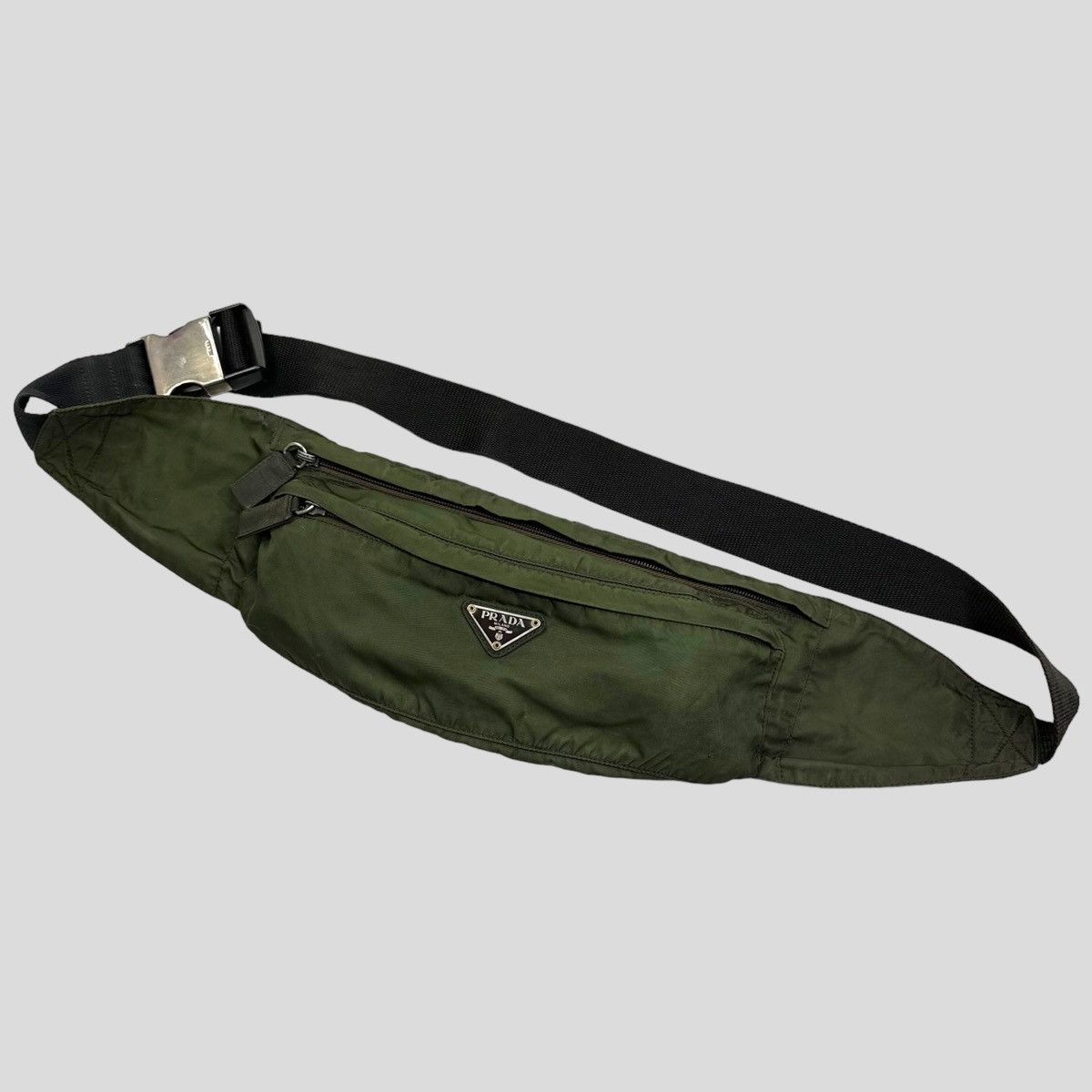 image of Prada Milano 00’S Nylon Crossbody Beltbag in Green, Men's