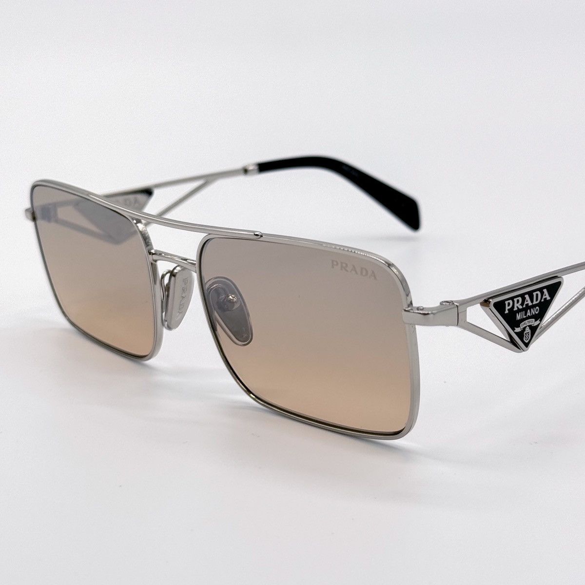 Prada NEW PRADA SPR A52 1BC8J1 SILVER SQUARE PRA52S SUNGLASSES Size ONE SIZE - 6 Thumbnail