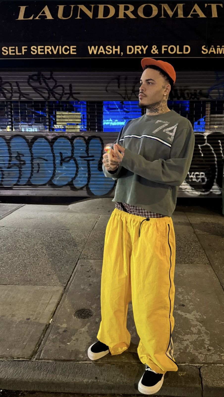 Other Hidden Season Yellow Baggy Nylon Pants Size US 38 / EU 54 - 2 Thumbnail
