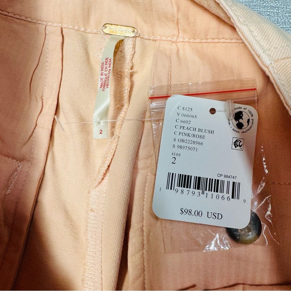 NWT New $98 Free People Sadie A-Line Long Peach Blush Short