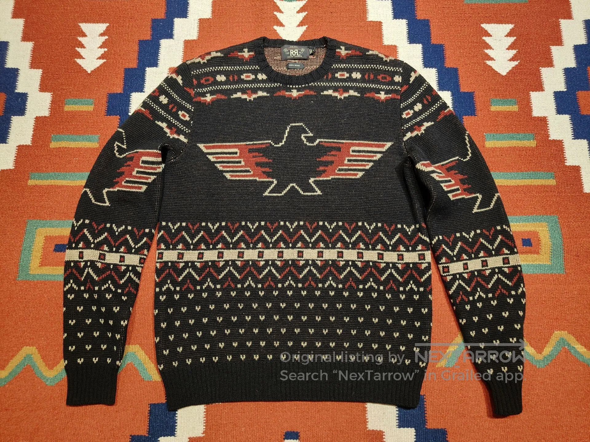 RRL Ralph Lauren RRL Navajo Thunderbird Wool Sweater. Size US S / EU 44-46 / 1 - 8 Thumbnail