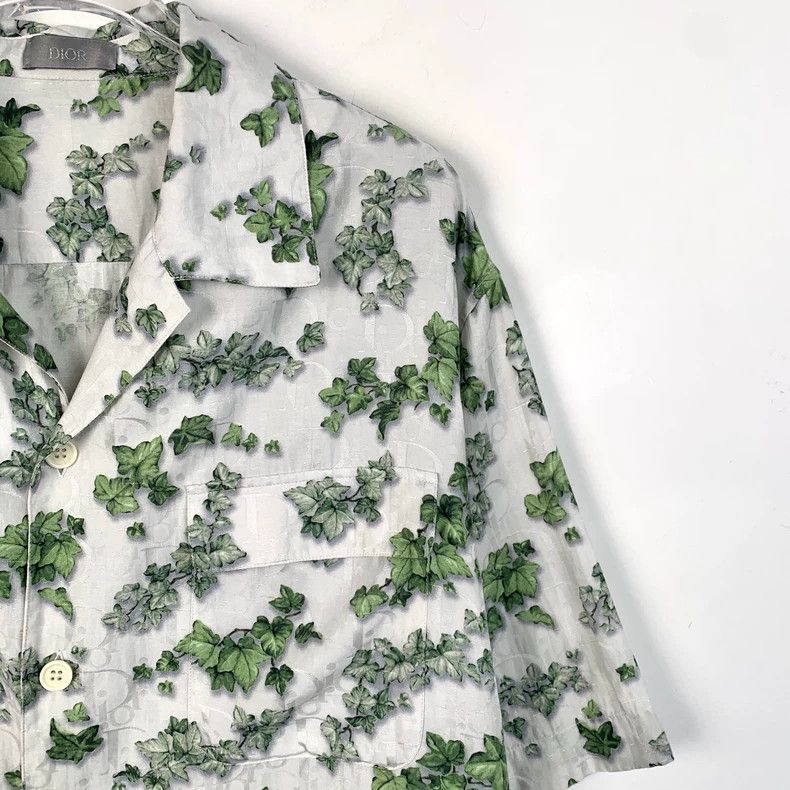 Dior Dior Size 38 Green Logo Dark Pattern Full Print Hawaiian Mu Size US XXS / EU 40 - 3 Thumbnail
