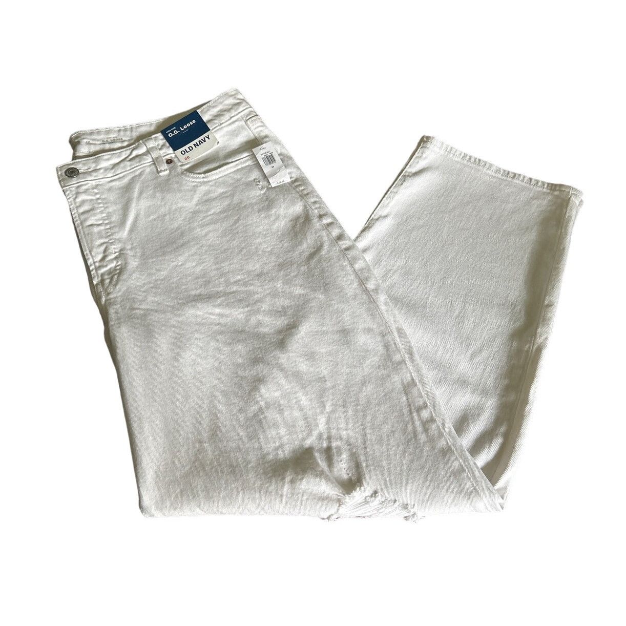 Old Navy Old Navy Womens White High Rise O.G. Loose Jeans 20 Size 42" / US 20 - 2 Thumbnail