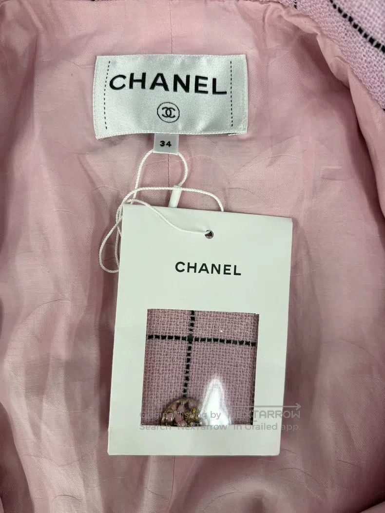 Chanel Chanel 24S pink plaid lace-in bathrobe coat Size XXS / US 00 / IT 34 - 4 Thumbnail