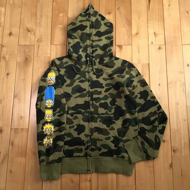 Bape BAPE × THE SIMPSONS 1st Camo Green Full Zip Hoodie APE Milo Size US M / EU 48-50 / 2 - 2 Thumbnail