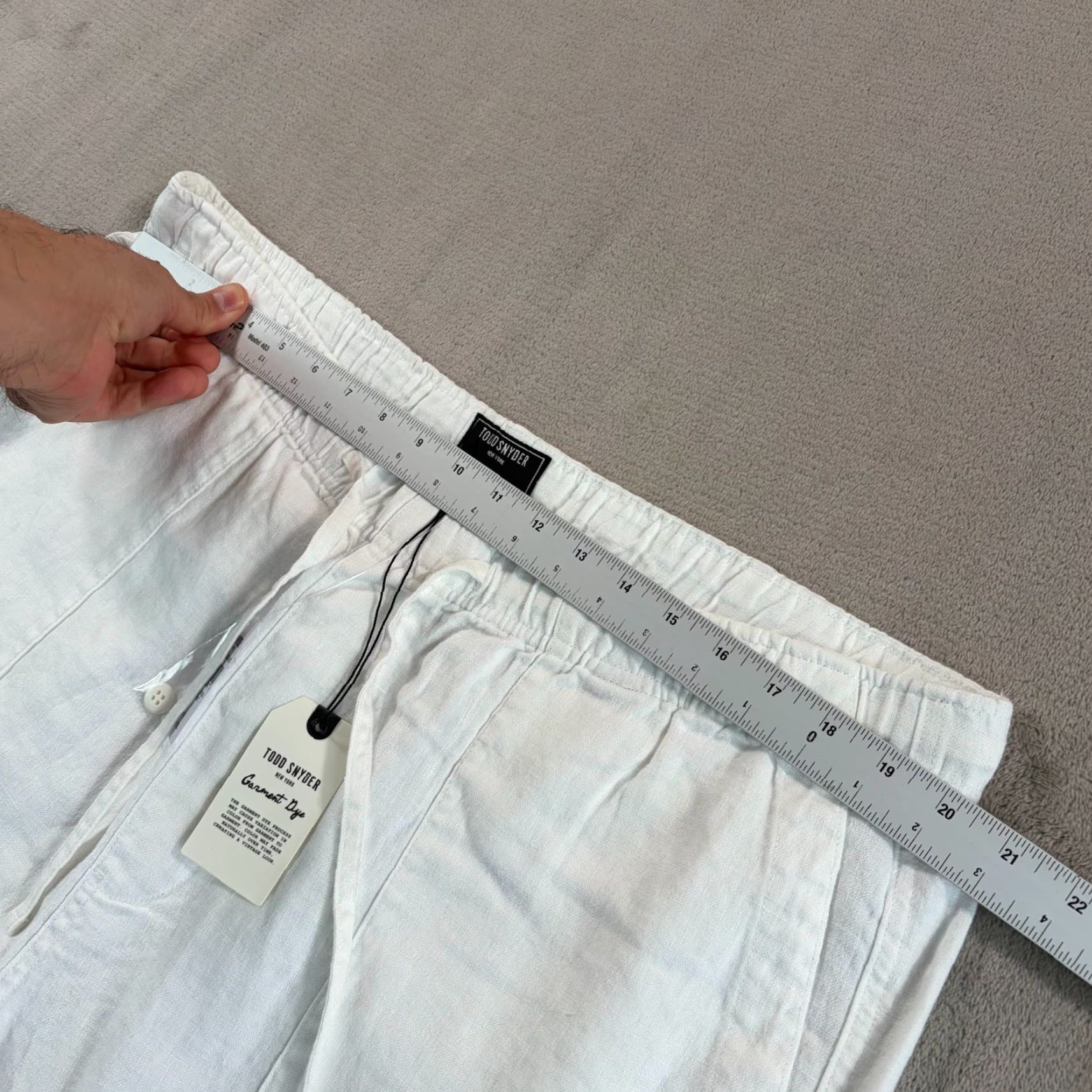 Todd Snyder TODD SNYDER Straight Fit 100% Linen Beach Pants White Men 2XL Drawcord NWT Pants Beach White 2XL Mens Size US 39 - 6 Thumbnail