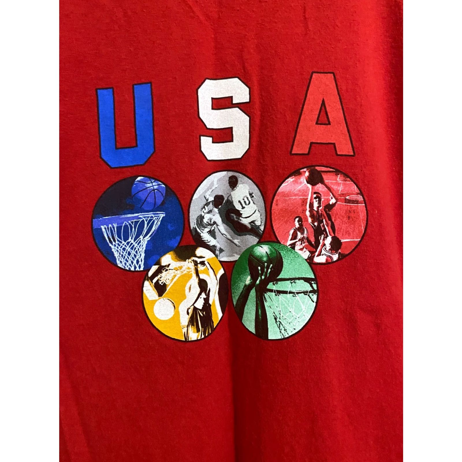 Vintage VINTAGE t shirt 90s usa basketball team olympics dream team 1992 Large Red Size US L / EU 52-54 / 3 - 2 Thumbnail