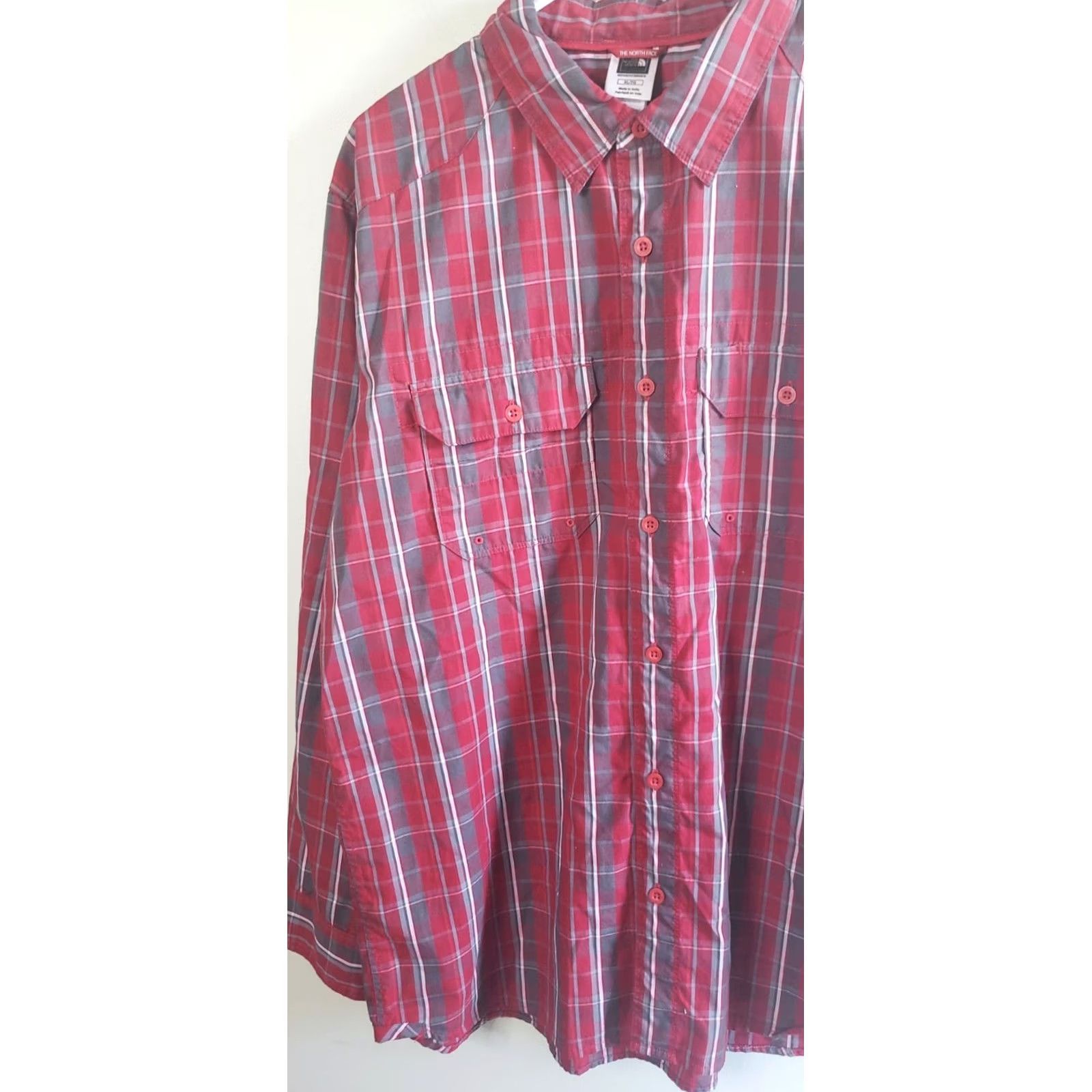 The North Face VINTAGE The North Face Shirt Button-Up Plaid Long Sleeve Men XL Orange Red Button-Down Collar Mens Size US XL / EU 56 / 4 - 4 Thumbnail