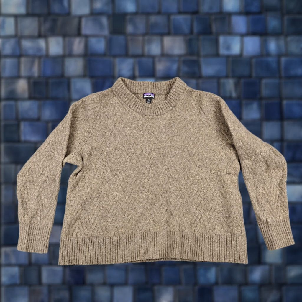 Patagonia Patagonia Sweater Womens XL Brown Recycled Wool Diamond Knit Crewneck Pullover Size XL / US 12-14 / IT 48-50 - 1 Thumbnail