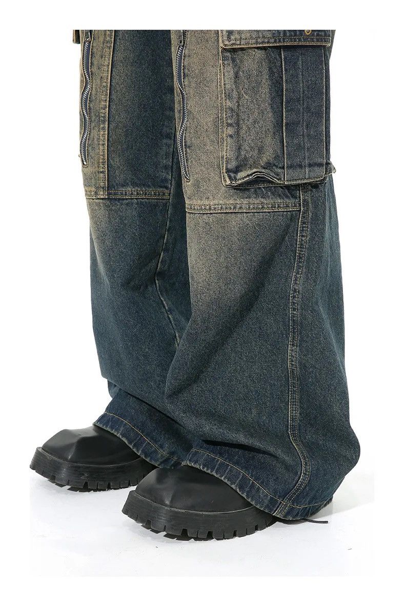 Jean Multi Pocket Retro Blue Baggy Jeans Size US 34 / EU 50 - 6 Thumbnail
