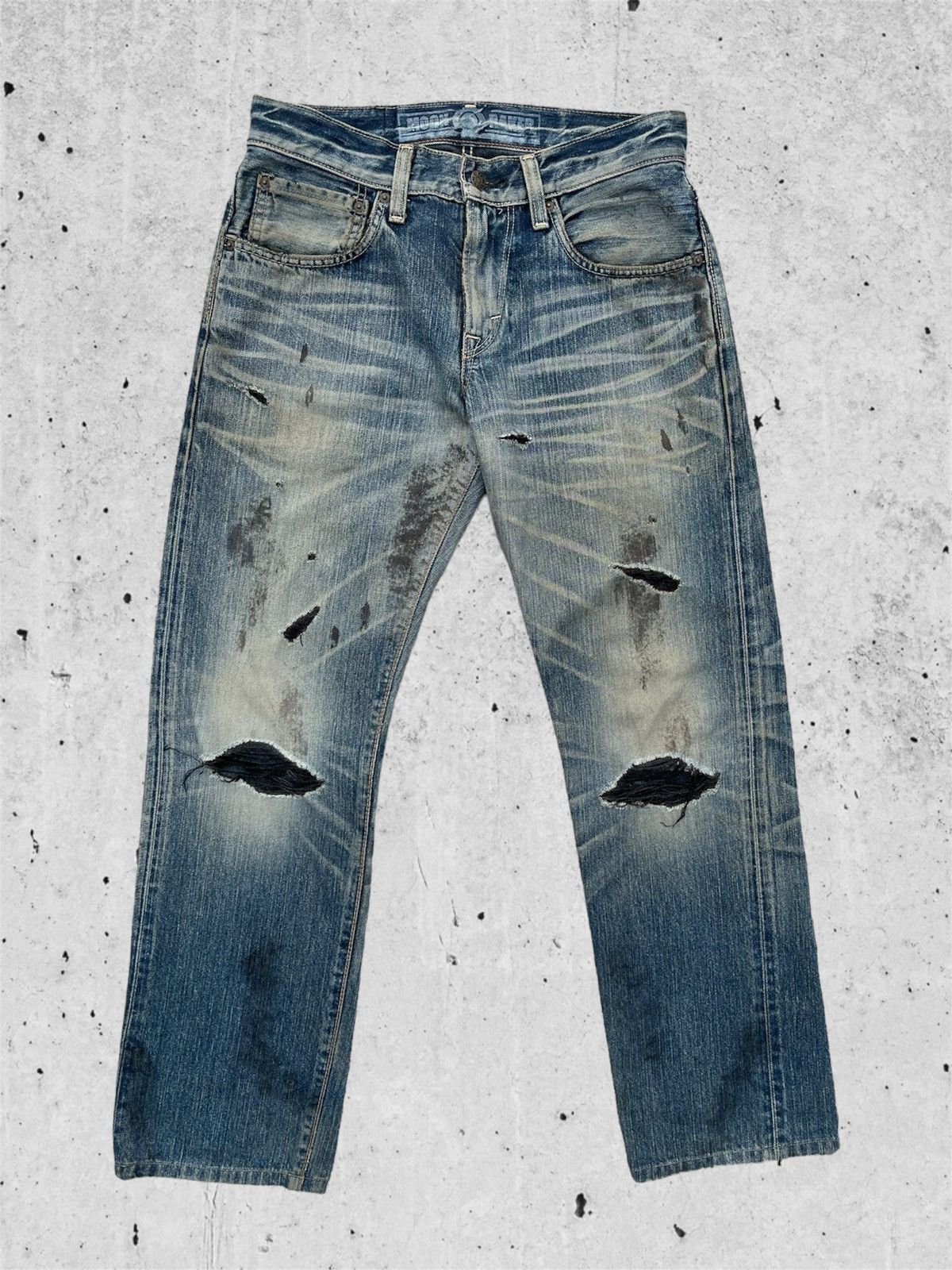 Edwin × Japanese Brand 🔥 Edwin 503 Distressed Denim Vintage W30 🔥 Size US 30 / EU 46 - 2 Thumbnail