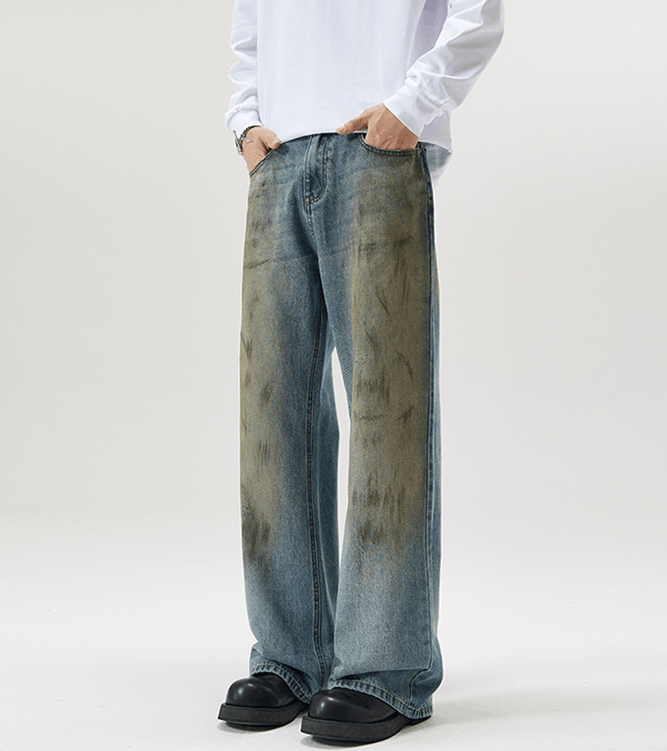 Japanese Brand × Jean Men's vintage distressed dirtyfit loose flared jeans Size US 32 / EU 48 - 2 Thumbnail