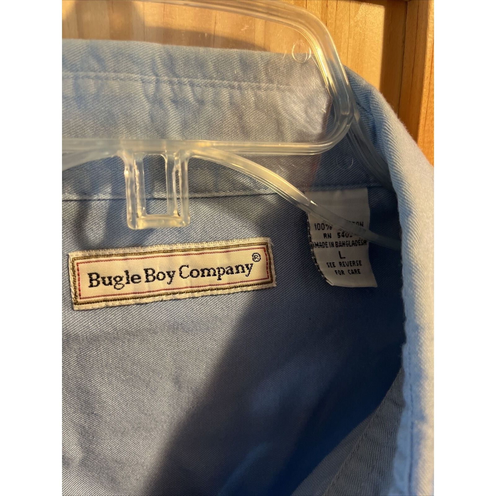 Bugle Boy Bugle Boy Company Vintage Men’s L Blue Button Cotton Shirt Size US L / EU 52-54 / 3 - 3 Thumbnail