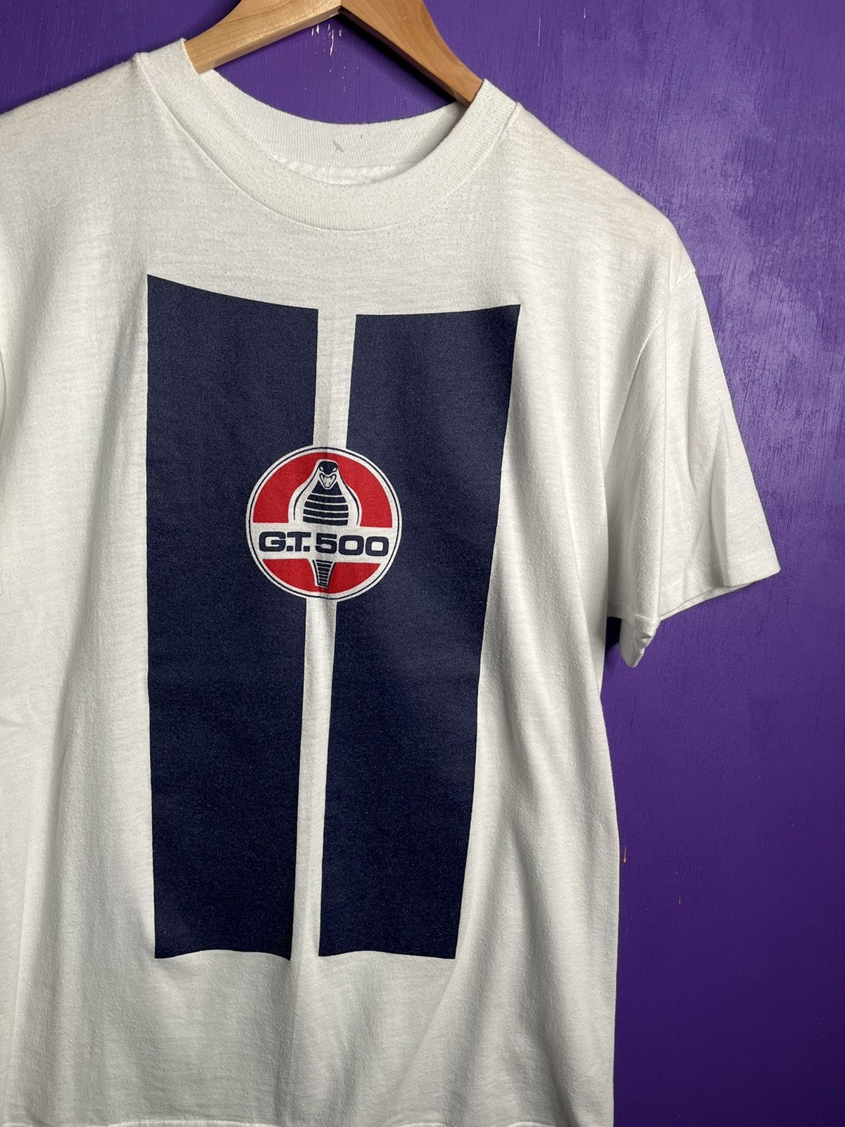 Vintage Vintage 80s Shelby cobra GT 500 stripe logo t-shirt Size US M / EU 48-50 / 2 - 3 Thumbnail