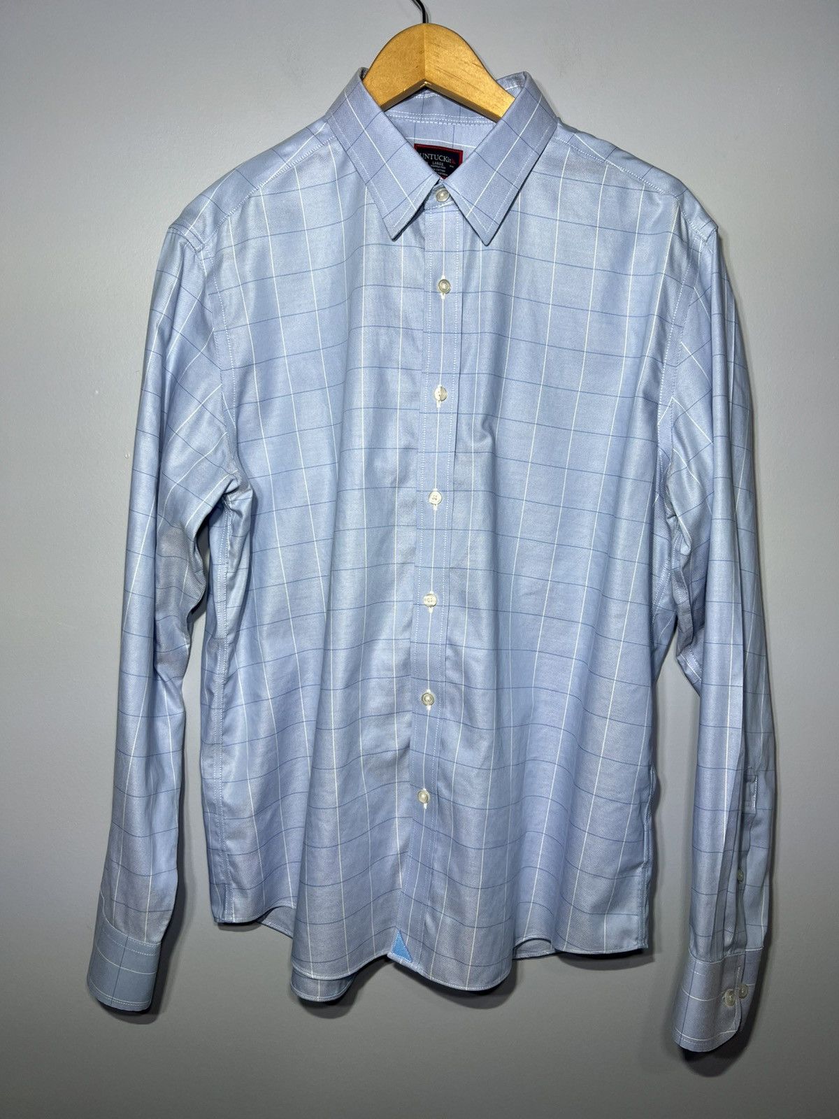 UNTUCKit UNTUCKit Blakeslee Wrinkle Free Men's Large Blue Plaid Size US L / EU 52-54 / 3 - 2 Thumbnail