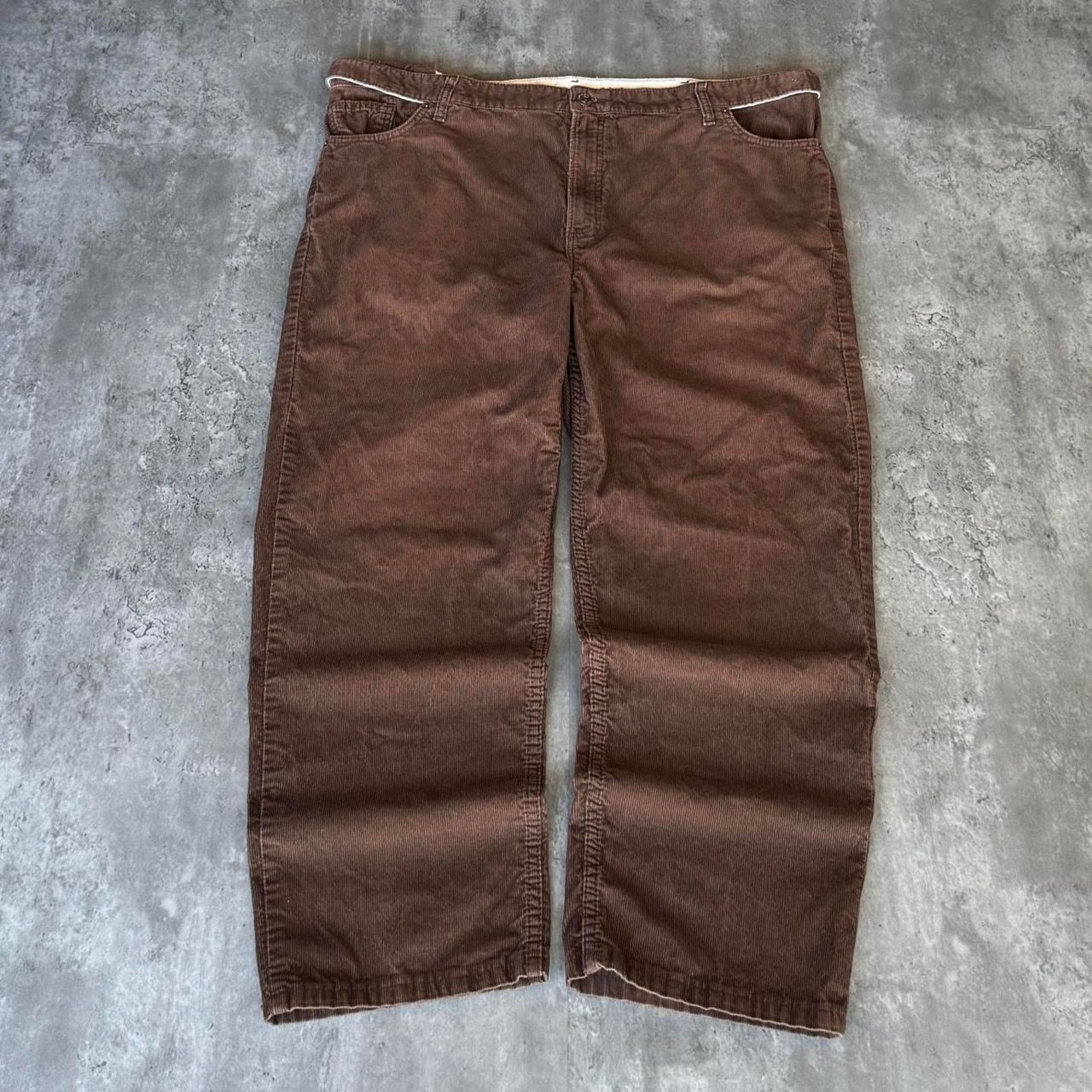 JNCO × Lands' End × Vintage Vintage Y2K Baggy Brown Corduroy Essential Dress Pants Size US 42 / EU 58 - 1 Thumbnail