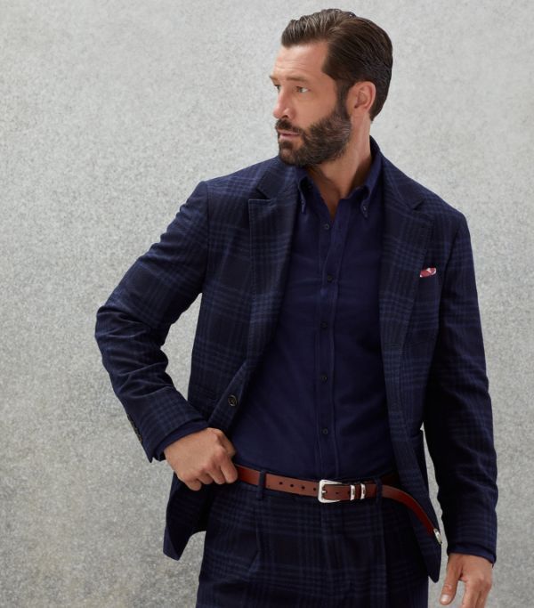 Brunello Cucinelli 0924 Woven Jacket Wool in Blue Size US L / EU 52-54 / 3 - 1 Thumbnail
