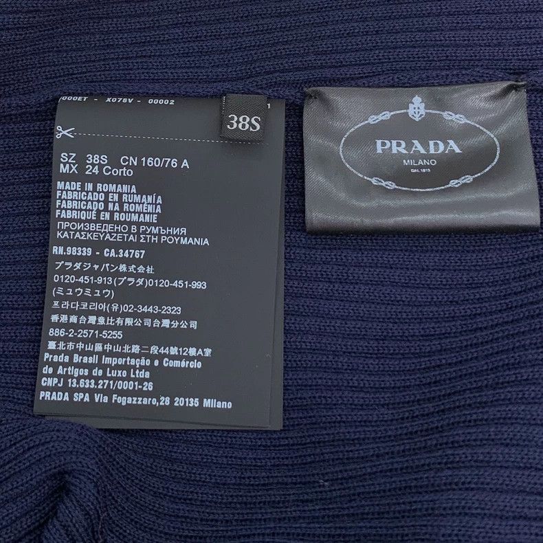 Prada Prada Blue logo letter wool knitted pleated dress 2501-Next Size XS / US 0-2 / IT 36-38 - 7 Thumbnail