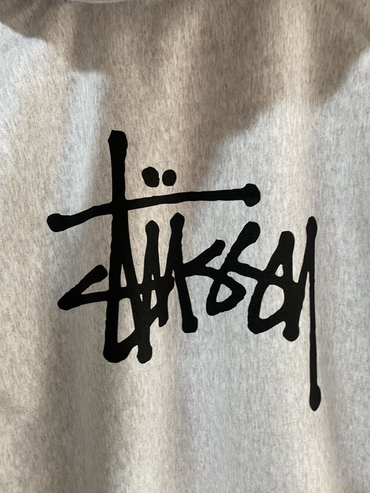 Stussy Gray Basic Logo sweatshirt with front-back print, new Size US XL / EU 56 / 4 - 13 Thumbnail