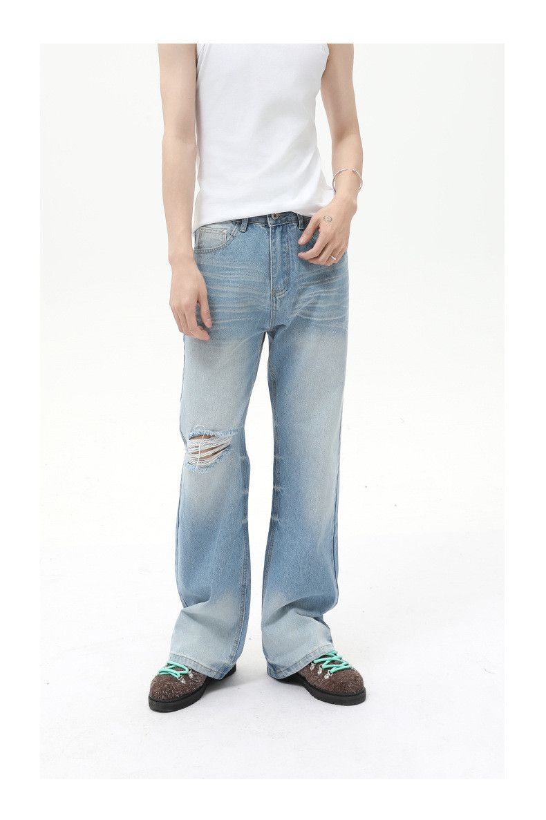 Japanese Brand × Jean Japanese retro fashionable ripped casual flared washed jeans Size US 32 / EU 48 - 1 Thumbnail