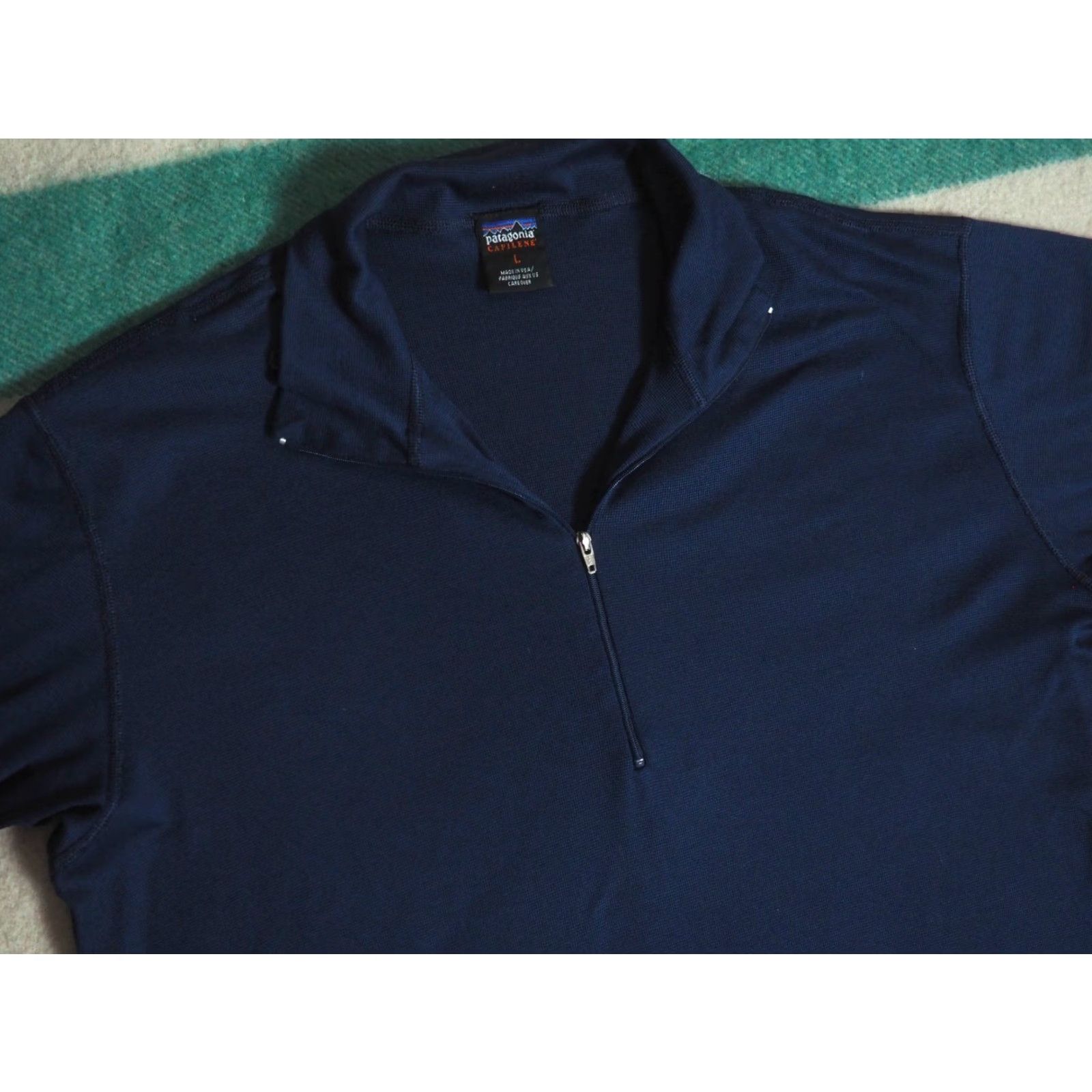 Patagonia VTG Patagonia Capilene USA Made Navy Blue 1/4 Zip Outdoor Hiking Shirt Men L Size US L / EU 52-54 / 3 - 2 Thumbnail