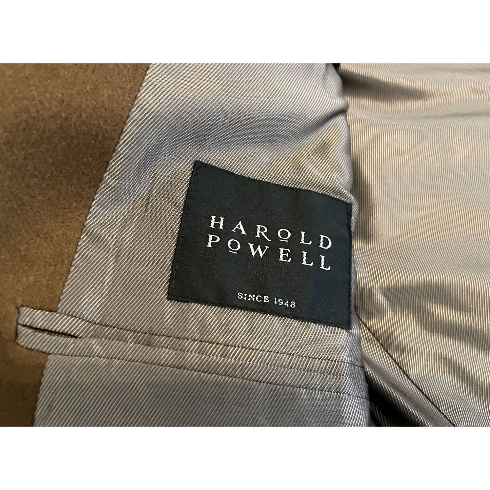 Vintage Harold Powell 100% Cashmere Brown Sport Coat Blazer Jacket Mens 42L Size 42R - 3 Thumbnail