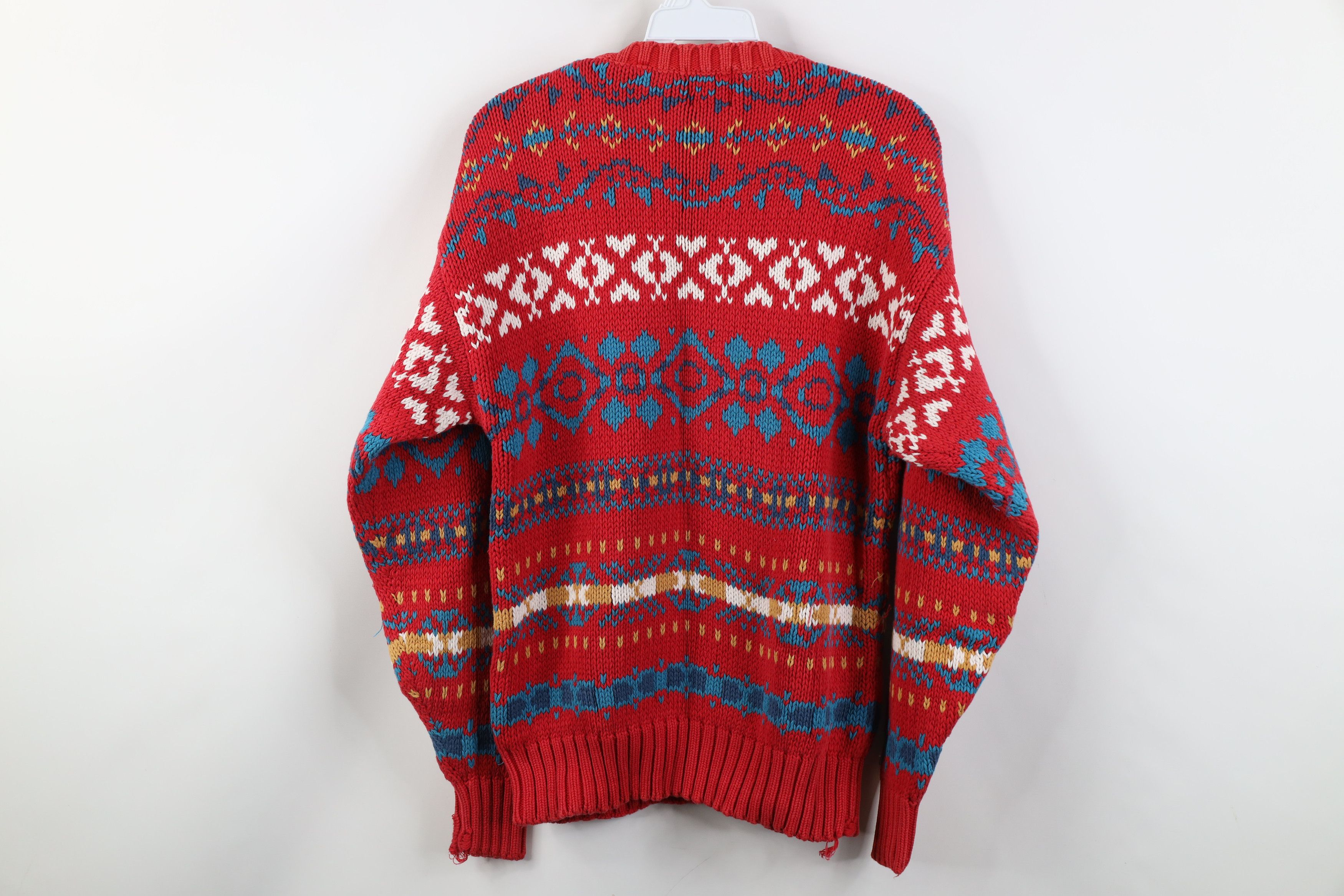 Gap Vintage 90s Gap Heavy Fair Isle Cotton Knit Sweater Babydoll Size S / US 4 / IT 40 - 8 Thumbnail