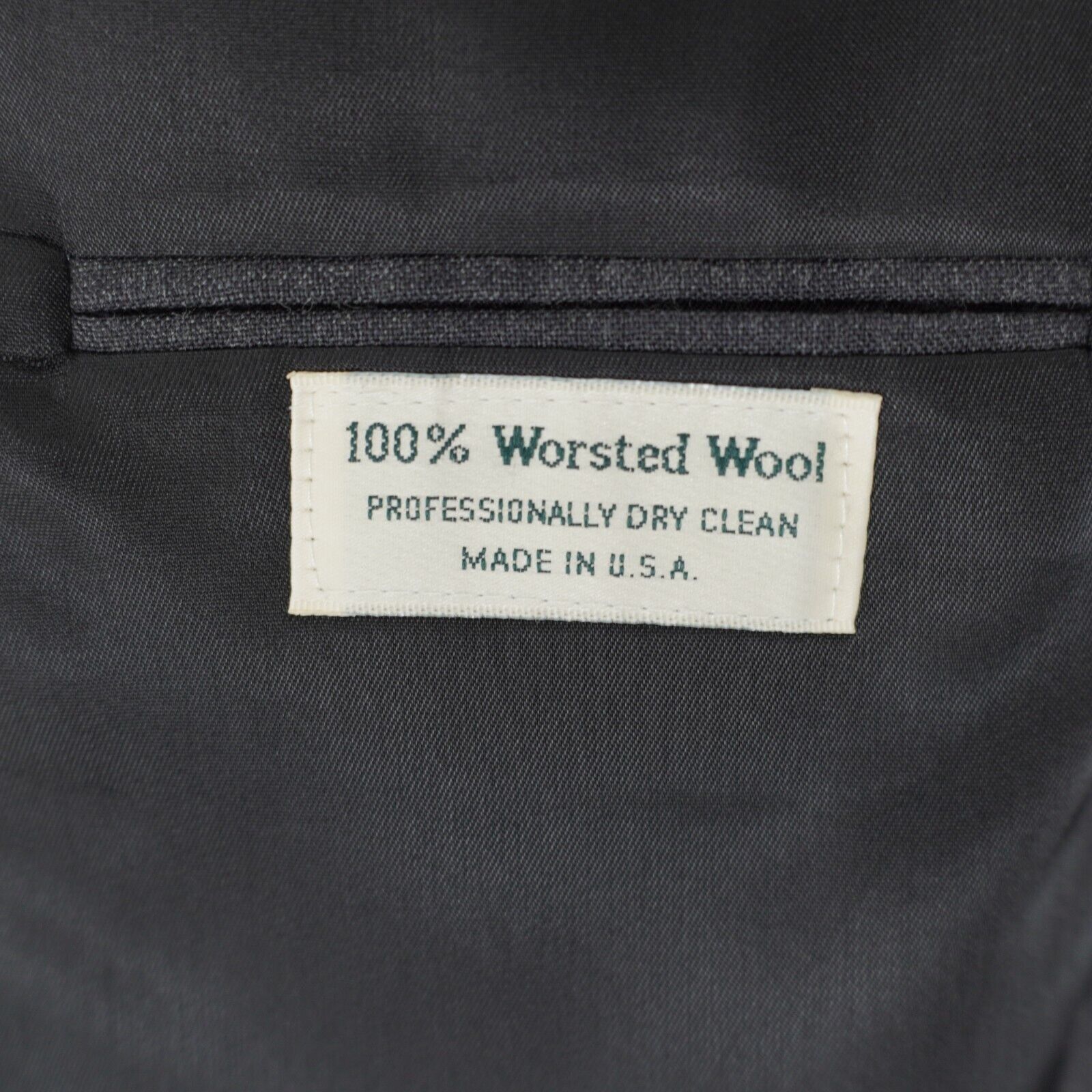 Vintage Tailors Row Deansgate Worsted Wool Gray USA 2 Button Blazer Size 42L - 9 Thumbnail