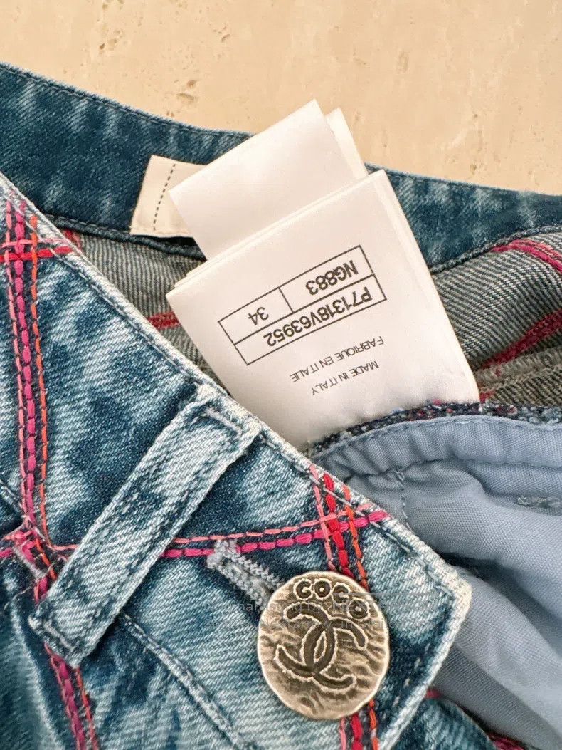 Chanel Chanel Pink diamond check denim shorts Size 42" / US 20 - 9 Thumbnail