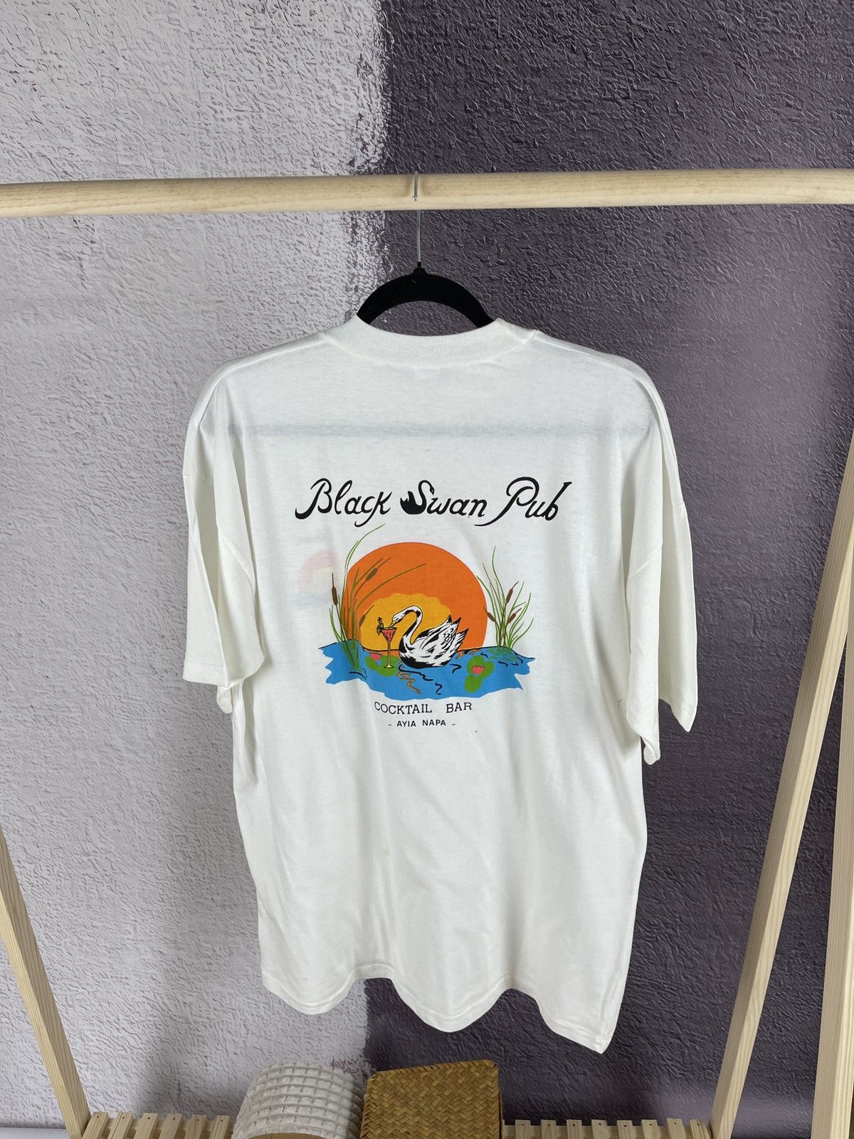 Vintage Black Swan Pub Ayia Napa vintage one size tee shirt Size US XL / EU 56 / 4 - 2 Thumbnail