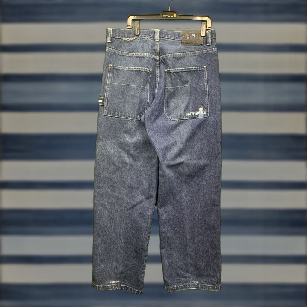 Southpole VINTAGE Southpole Wide Leg Jeans Mens 36x32 Dark Denim Embroidered Y2K Blue Size US 36 / EU 52 - 1 Thumbnail