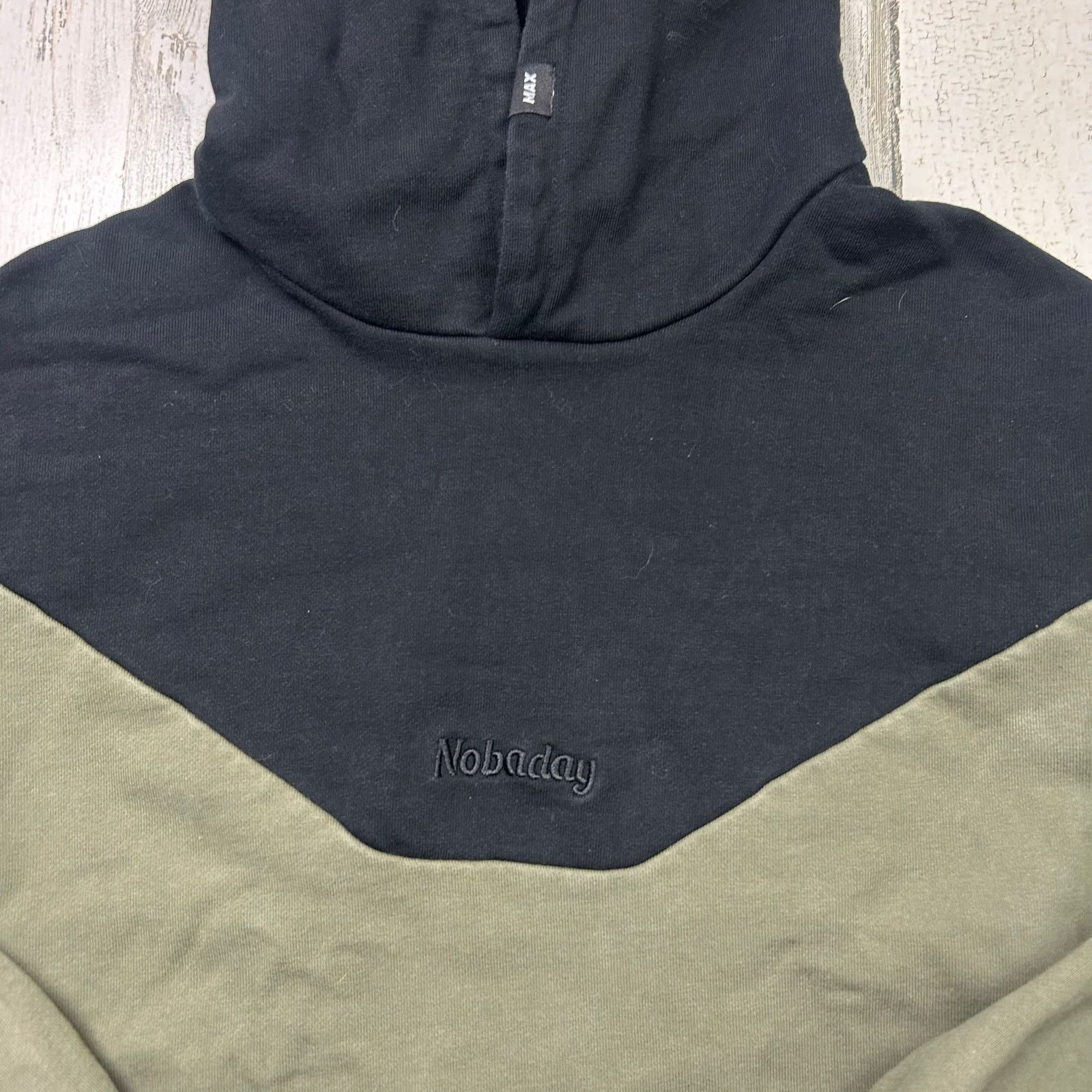 Vintage Nobaday Black and Green Max Pull-over Hoodie Size US S / EU 44-46 / 1 - 2 Thumbnail