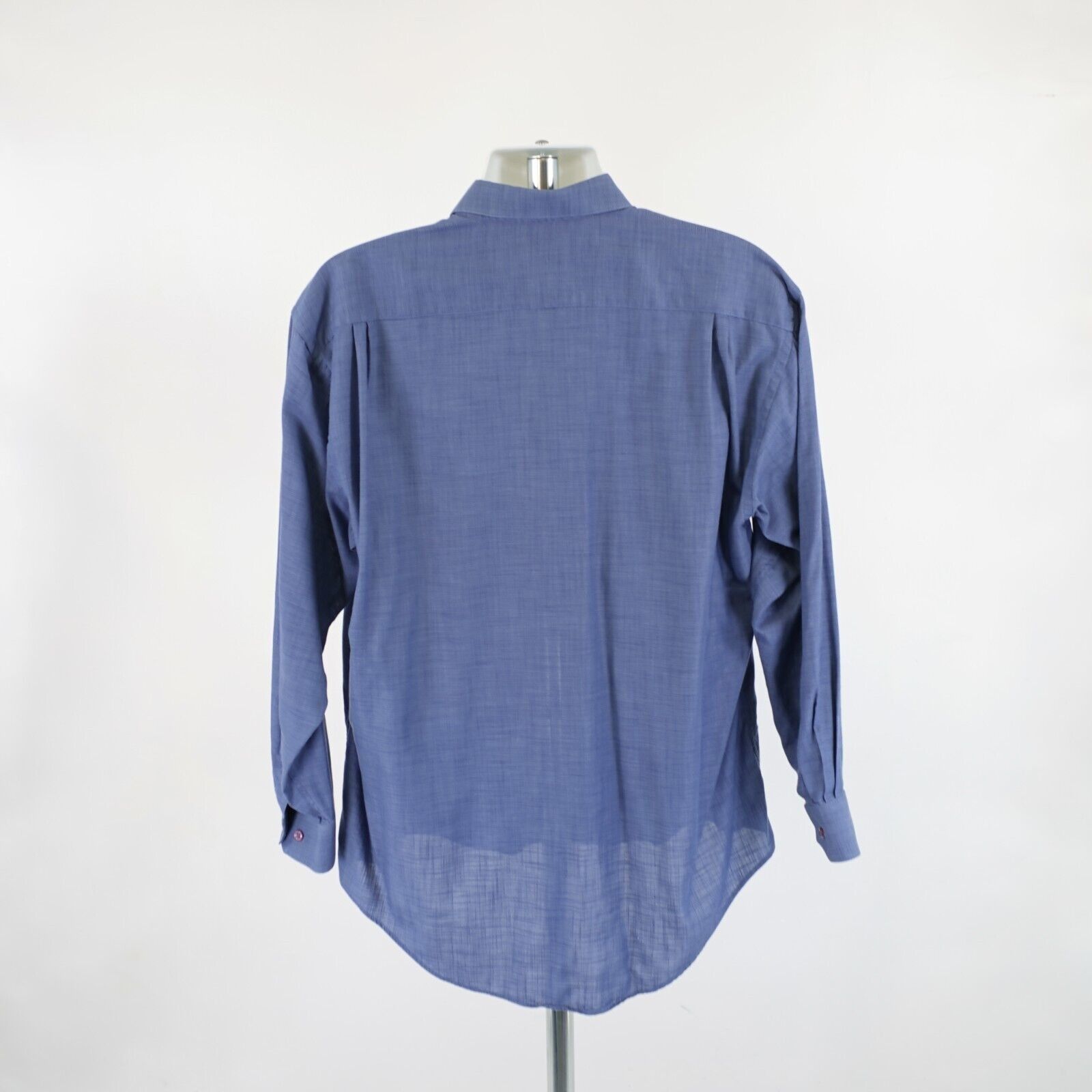 Pronto Uomo DAMAGED Pronto Uomo Blue Weave Large Cotton Hide-Away Button Size US L / EU 52-54 / 3 - 8 Thumbnail