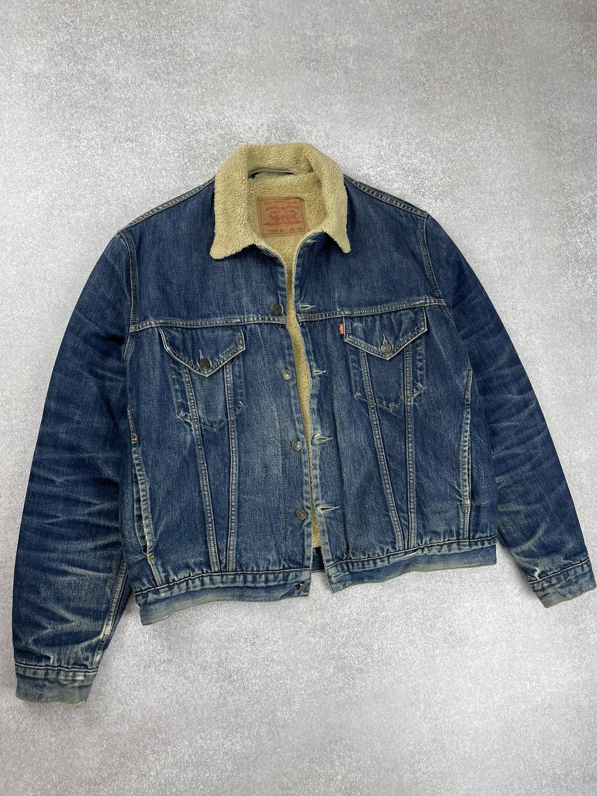 Levi's × Levi's Vintage Clothing × Vintage Vintage Levis Distressed Denim Jacket Sherpa Size US XXL / EU 58 / 5 - 1 Thumbnail