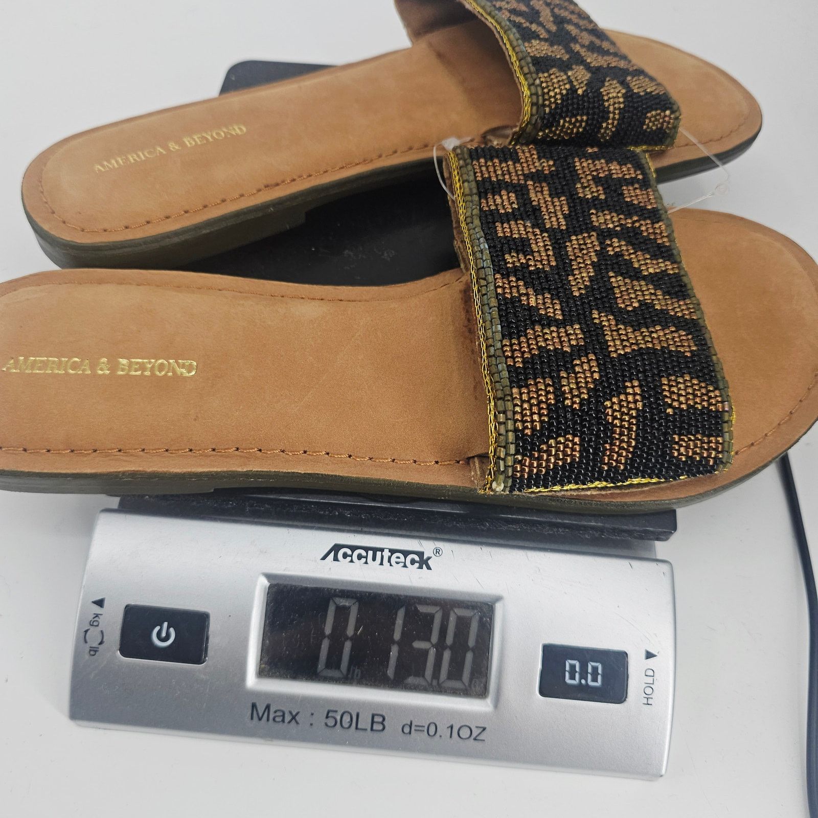 Other America & Beyond Beaded Leopard Animal Print Sandal 39 8.5 Size US 8.5 / IT 38.5 - 6 Thumbnail
