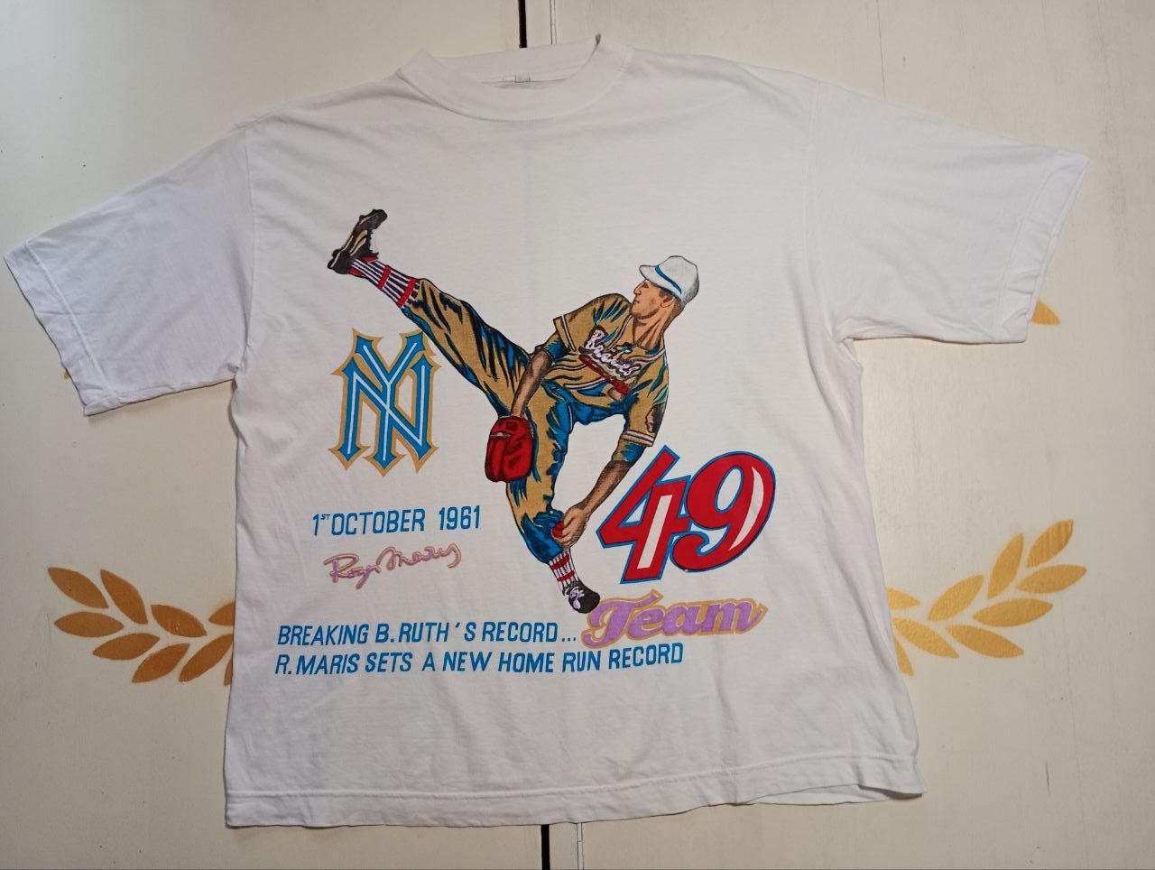 Other Chevrier R.Maris Home Run Record 1.10.1961 T-Shirt Vintage Size US M / EU 48-50 / 2 - 1 Thumbnail