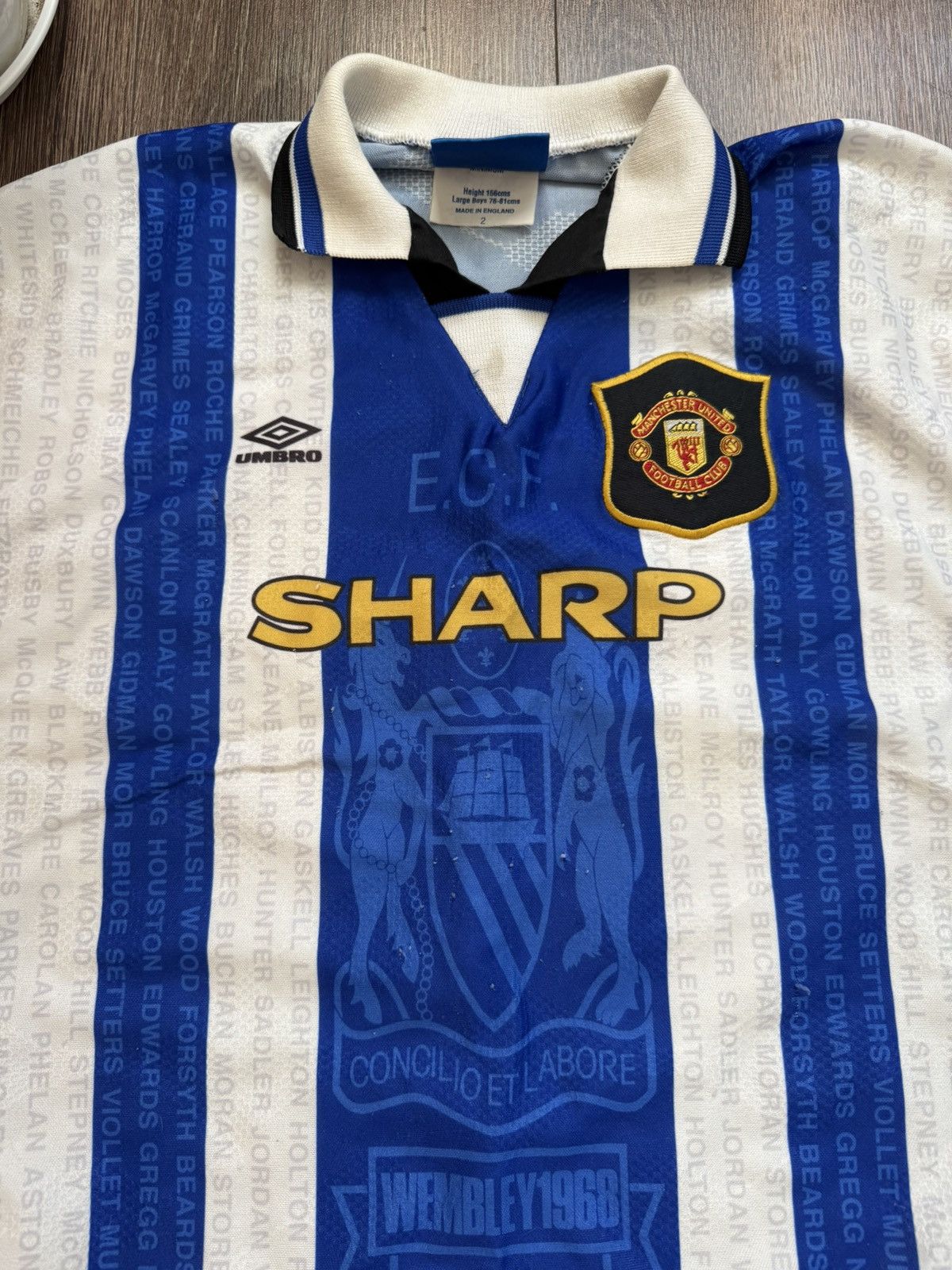 Umbro Boys Kids Umbro Manchester United 1994 1995 Third Football Soccer Shirt Jersey Size US L / EU 52-54 / 3 - 3 Thumbnail