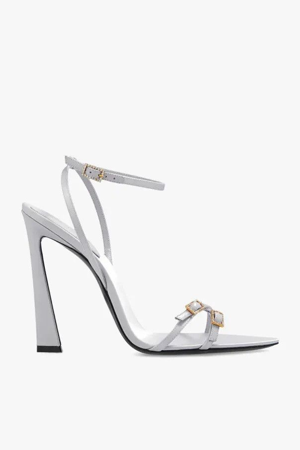 Saint Laurent Paris o1b1hav111224 Lila Sandals in Crepe Satin in Grey Size US 6 / IT 36 - 1 Thumbnail