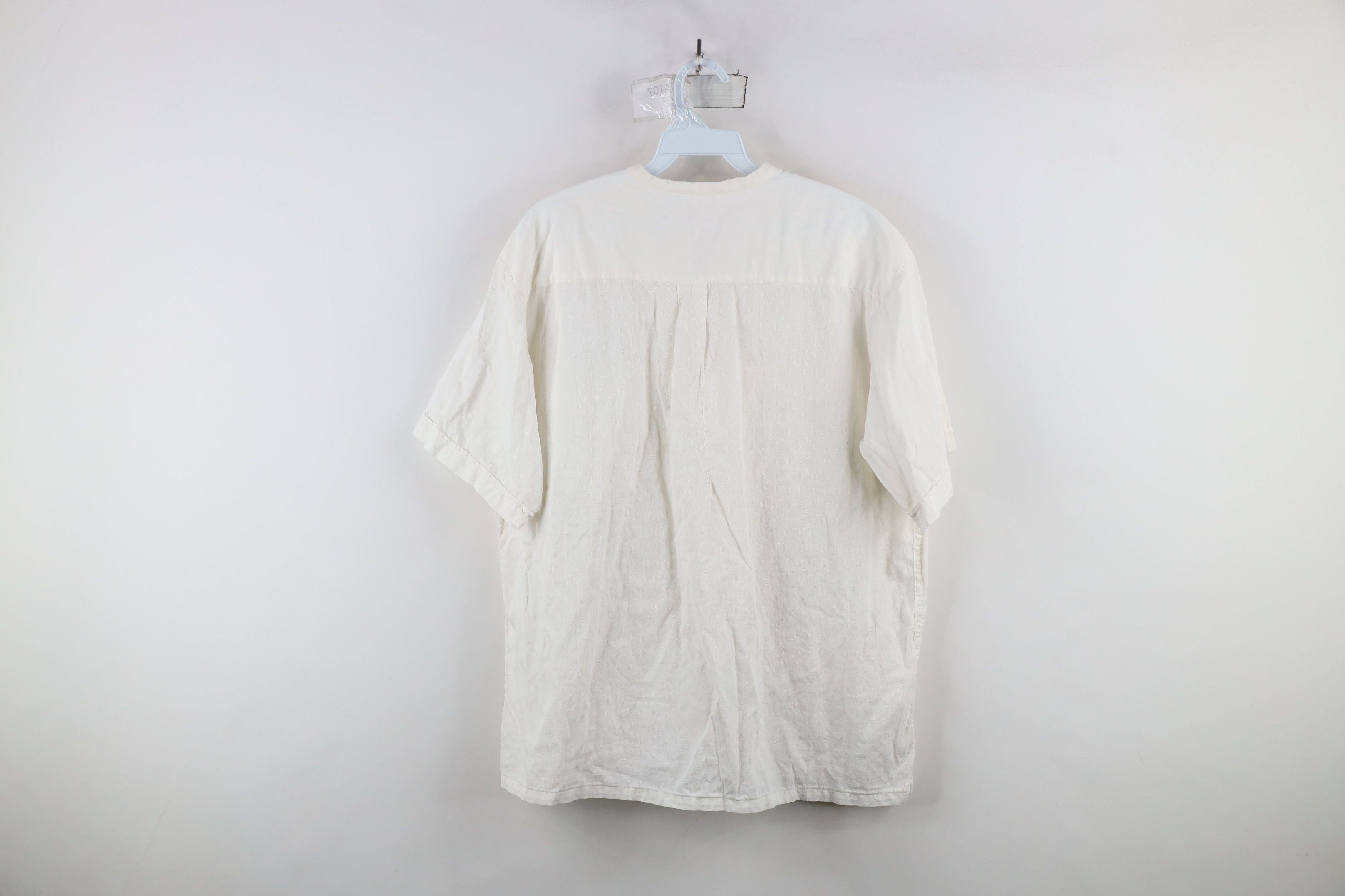 Vintage Vintage 50s Short Sleeve Band Collar Button Shirt USA Size US XL / EU 56 / 4 - 12 Thumbnail
