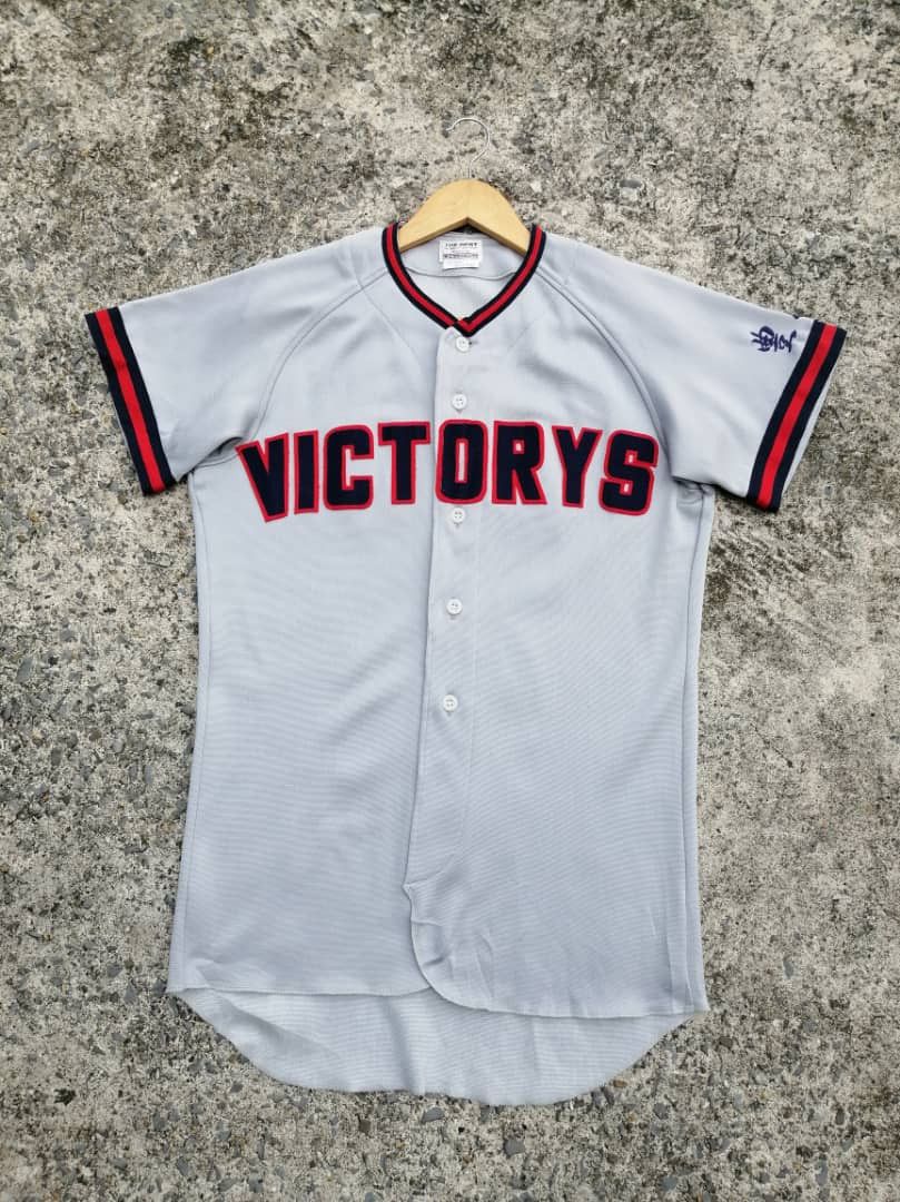 image of Descente Victorys Team Japan Baseball Jersey in Grey, Men's (Size Medium)