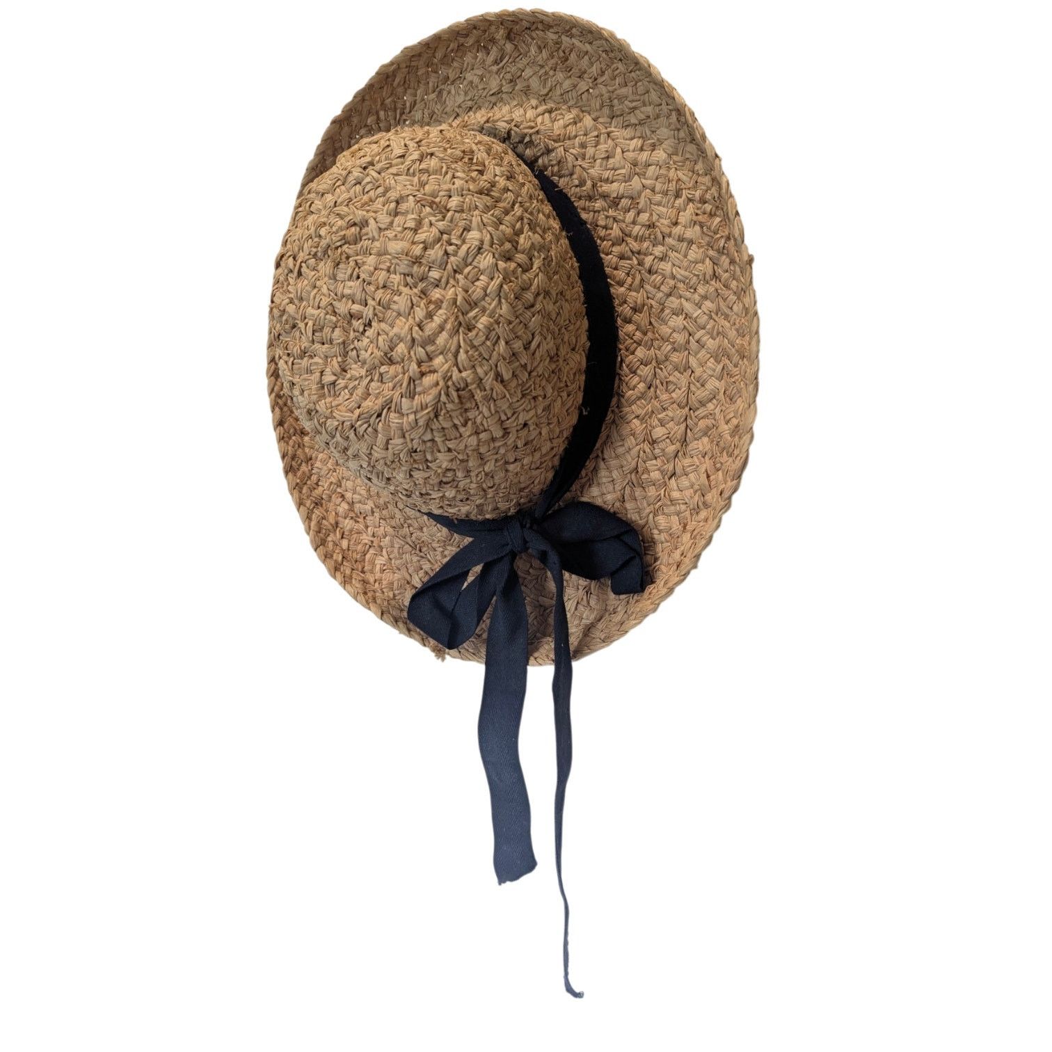 L.L. Bean Vintage L.L. Bean Navy Bow Straw Raffia Vacation Sun Hat Size ONE SIZE - 4 Thumbnail