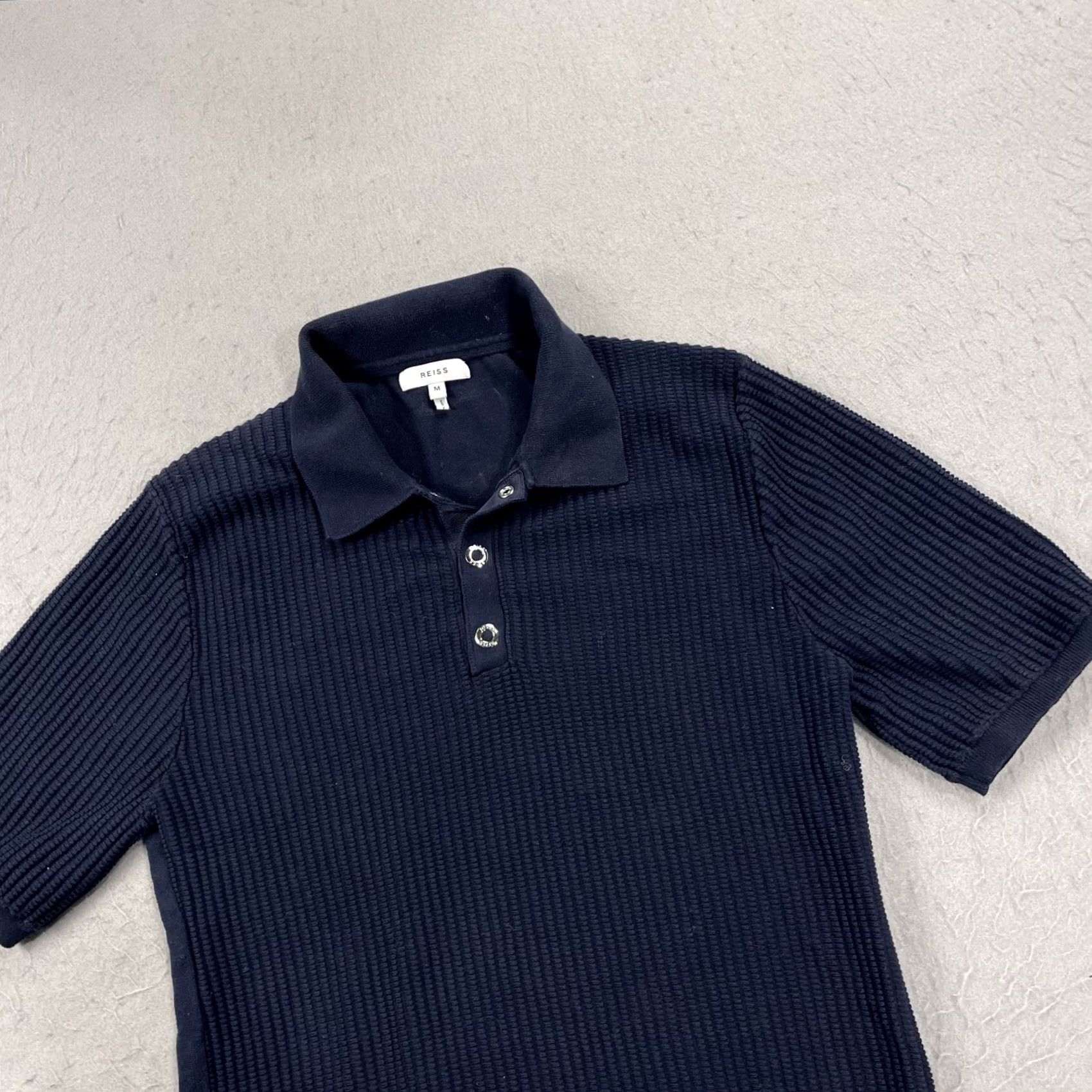 Reiss Reiss Polo Shirt Mens Medium Navy Blue Short Sleeve Knit Button Casual Preppy Size US M / EU 48-50 / 2 - 3 Thumbnail